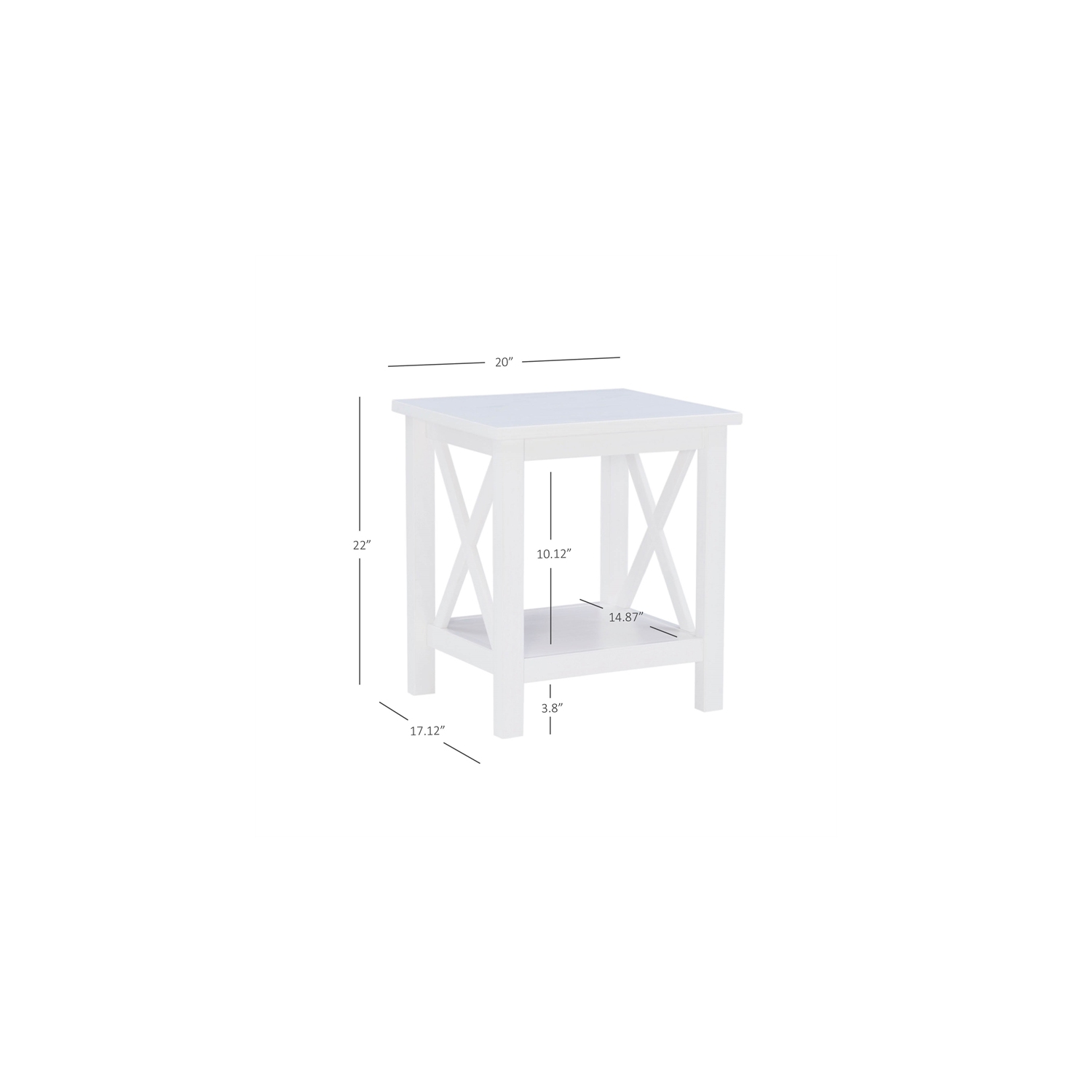 Riverbay Furniture Wood End Table in Antique White