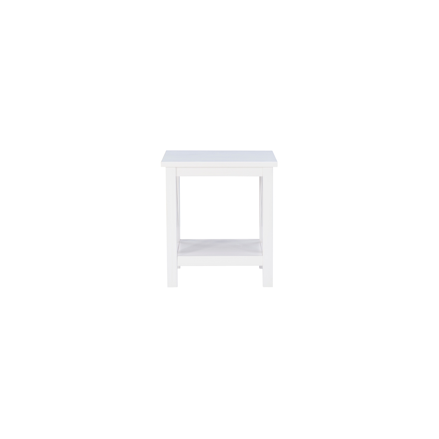 Riverbay Furniture Wood End Table in Antique White
