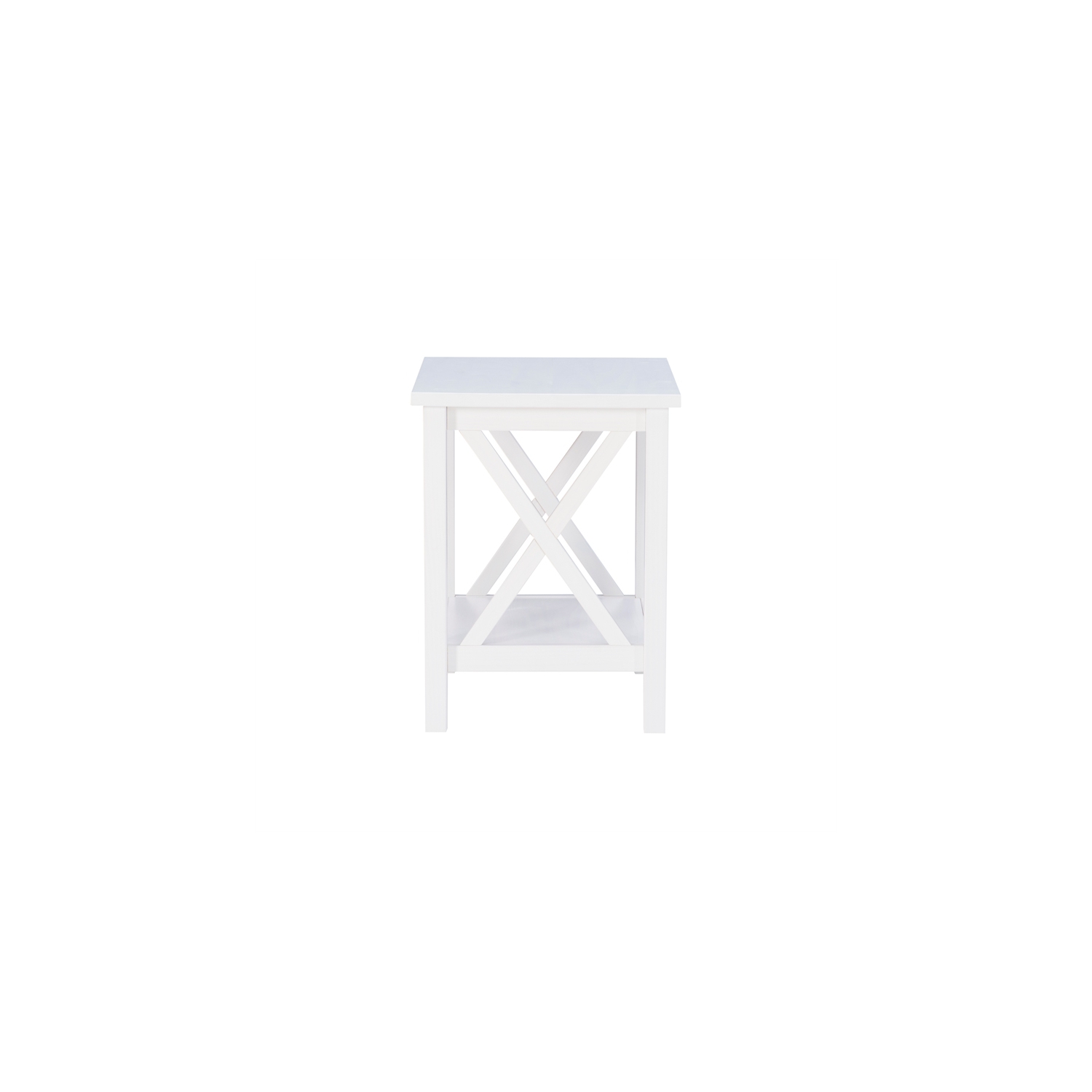 Riverbay Furniture Wood End Table in Antique White