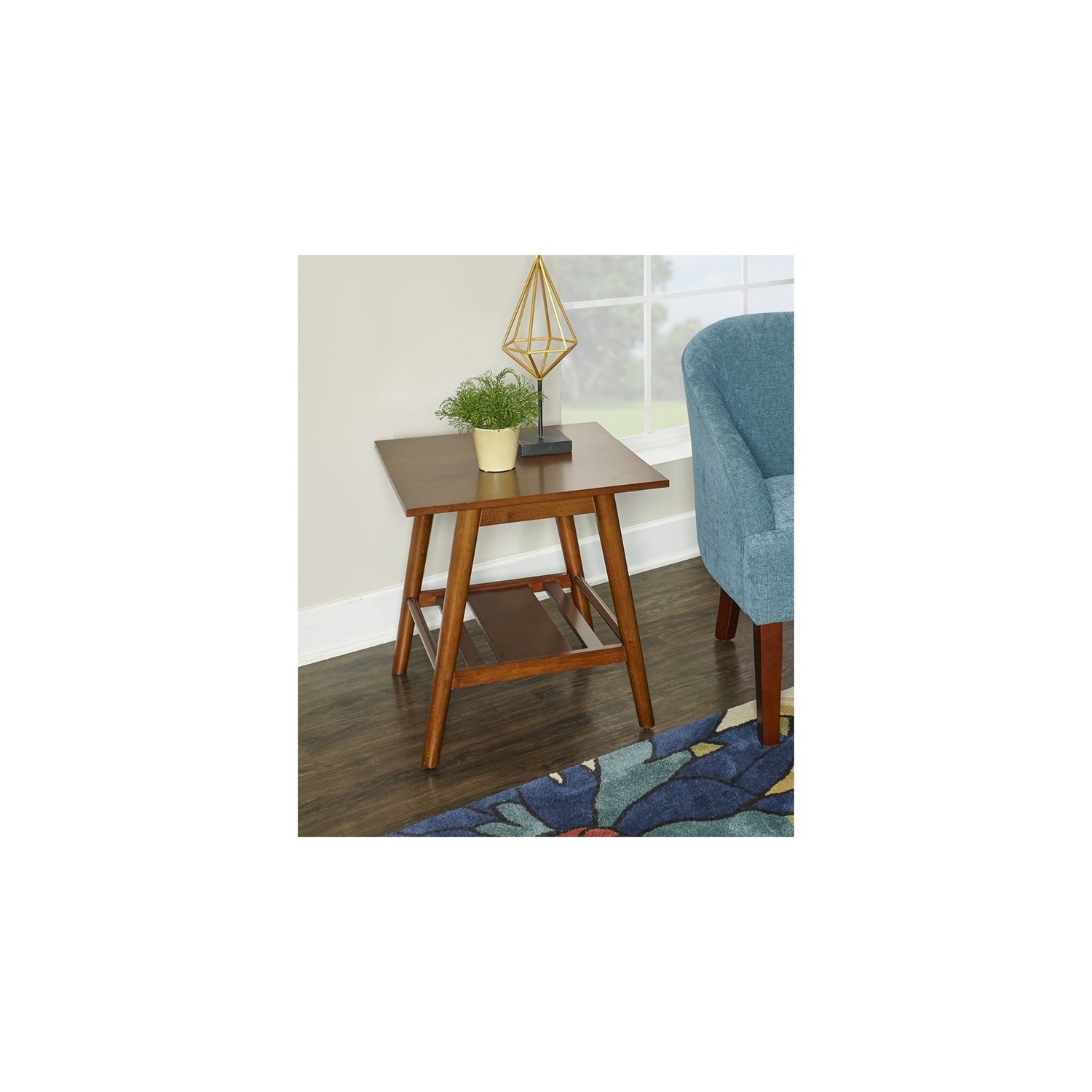 Riverbay Furniture End Table in Warm Brown
