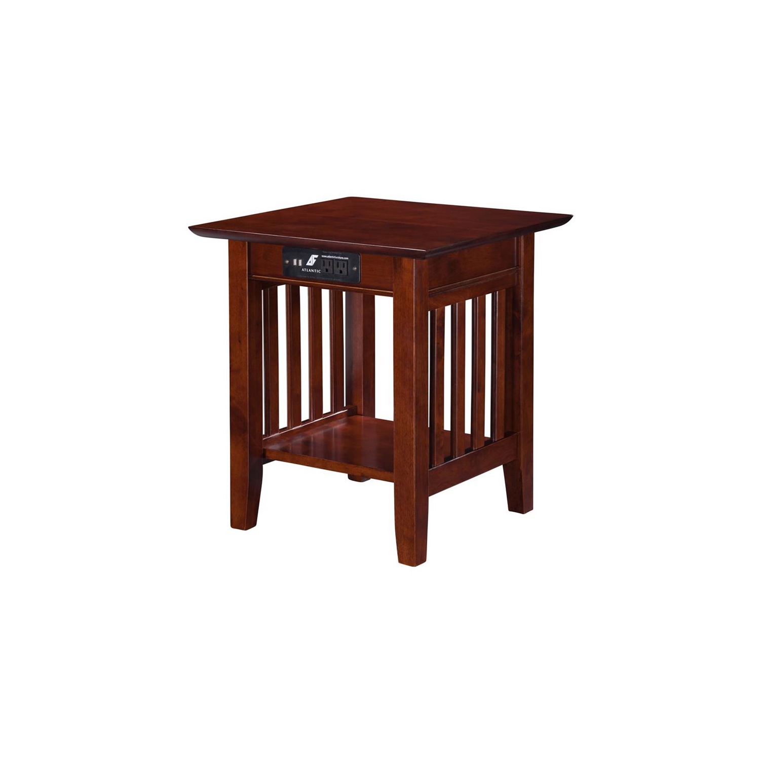Leo & Lacey Charger End Table in Walnut