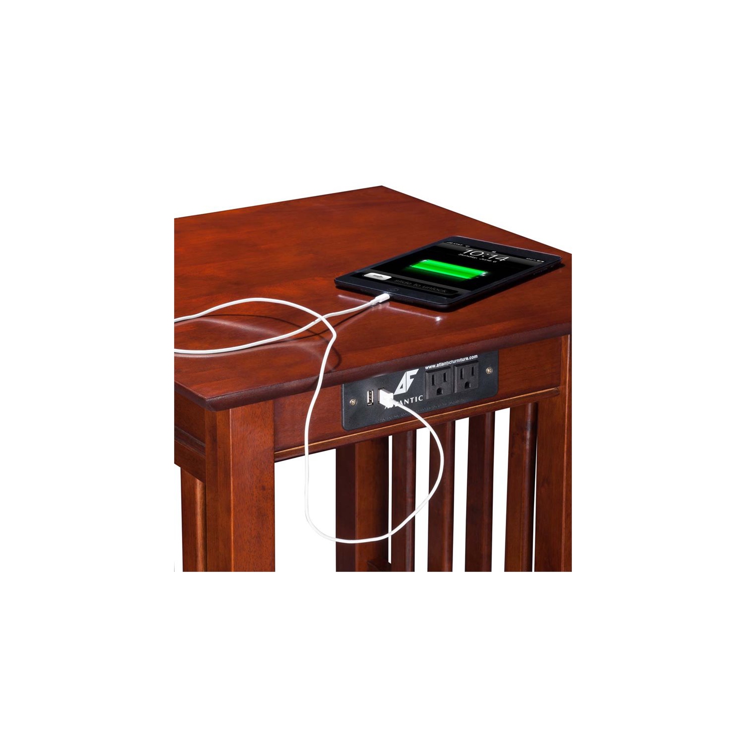 Leo & Lacey Charger End Table in Walnut