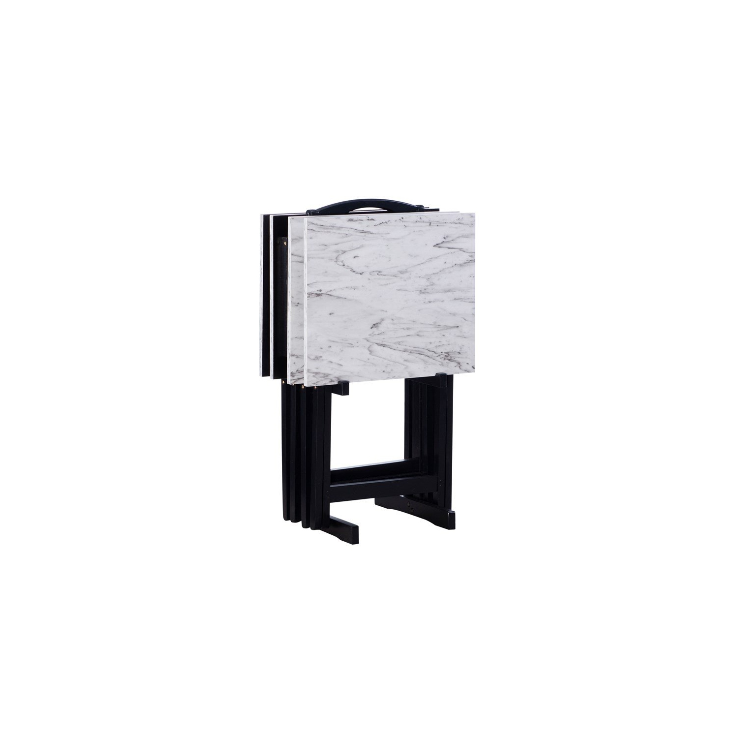 Ensemble de 5 tables-plateaux Riverbay Furniture en blanc et noir