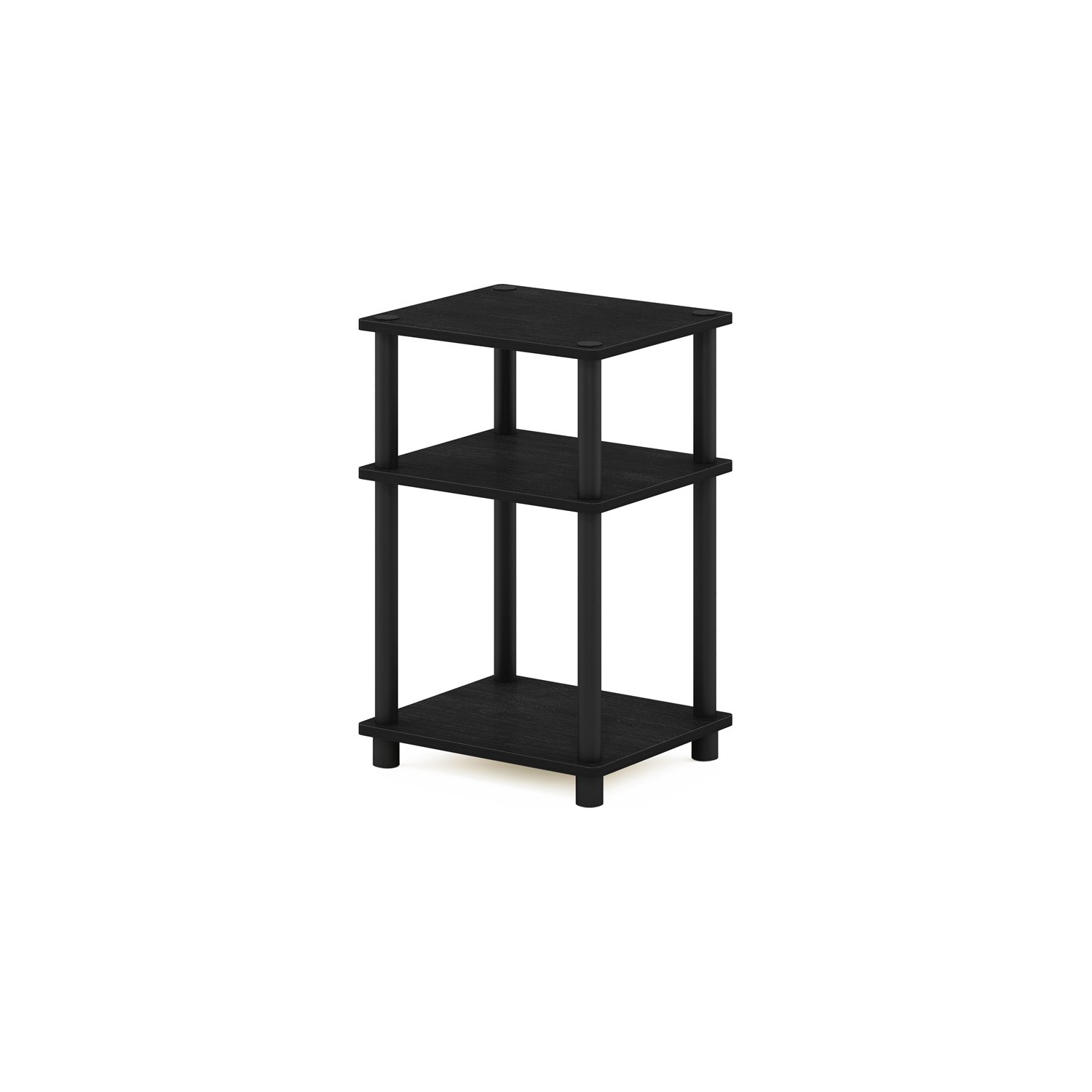 Furinno Just Turn-N-Tube Engineered Wood 3-Tier End Table in Americano Black