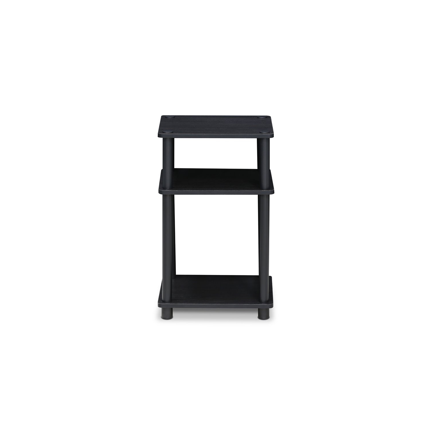 Furinno Just Turn-N-Tube Engineered Wood 3-Tier End Table in Americano Black