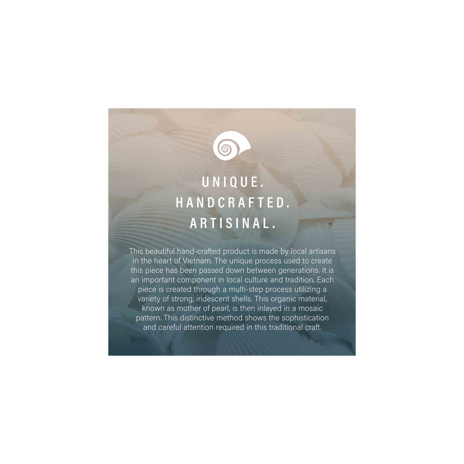 Riverbay Furniture – Table tambour Mosaic Capiz, bleu pâle