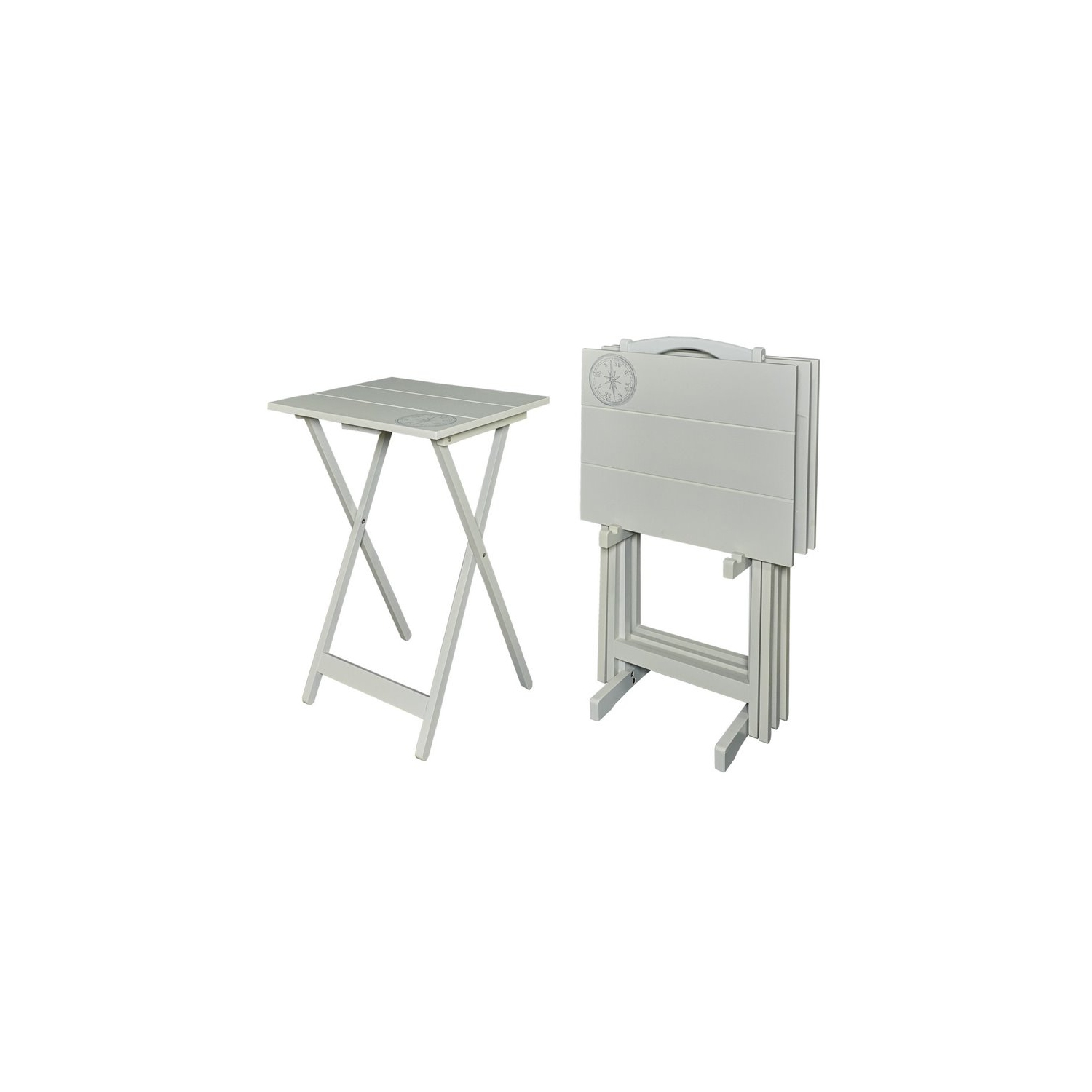 Ensemble de 5 tables-plateaux en bois Riverbay Furniture en gris