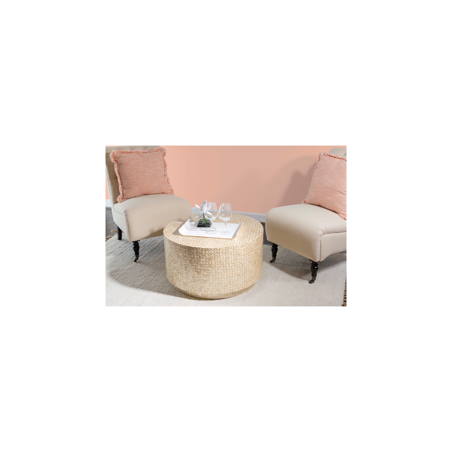 Riverbay Furniture Mosaic Coffee Table in Gold