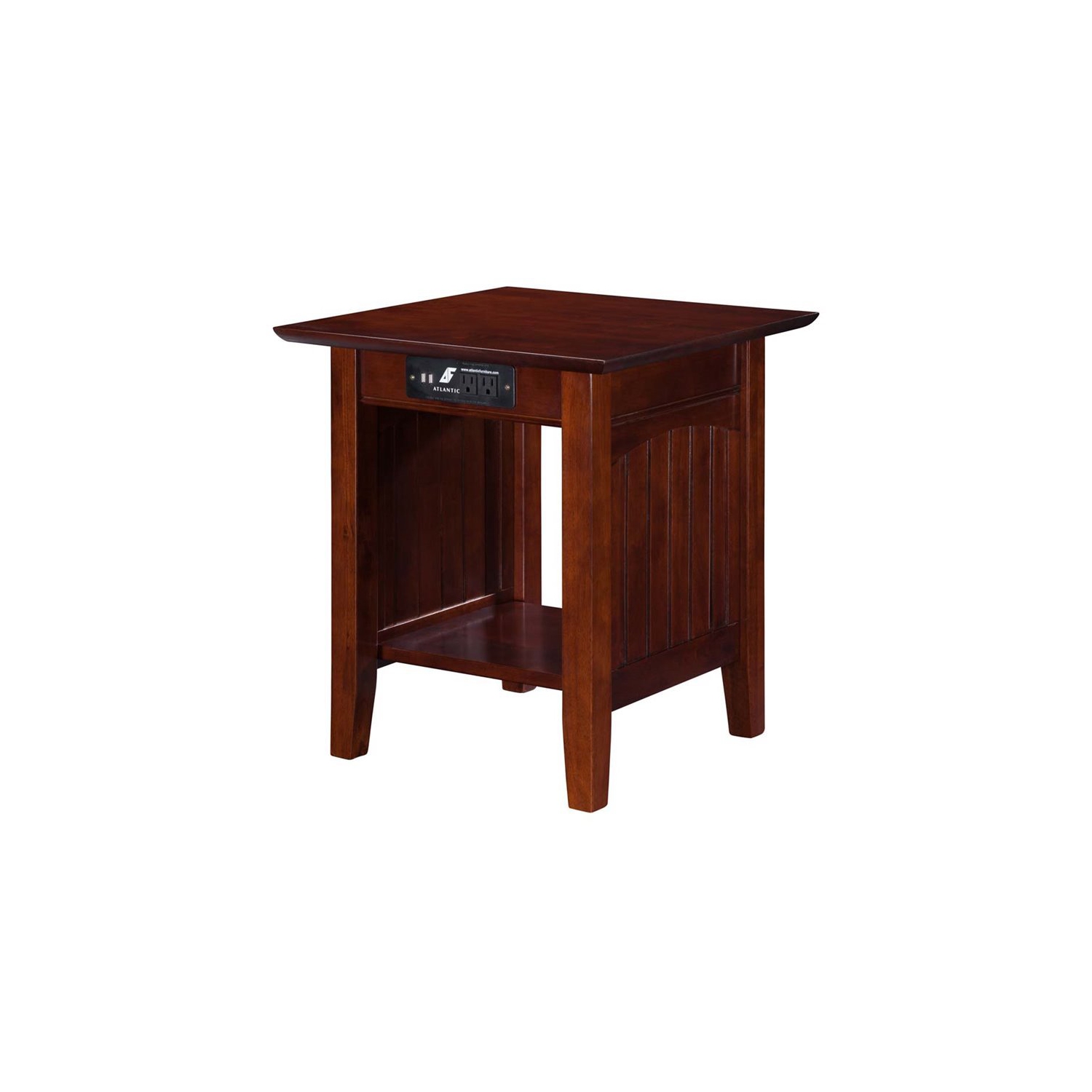 Leo & Lacey Charger End Table in Walnut