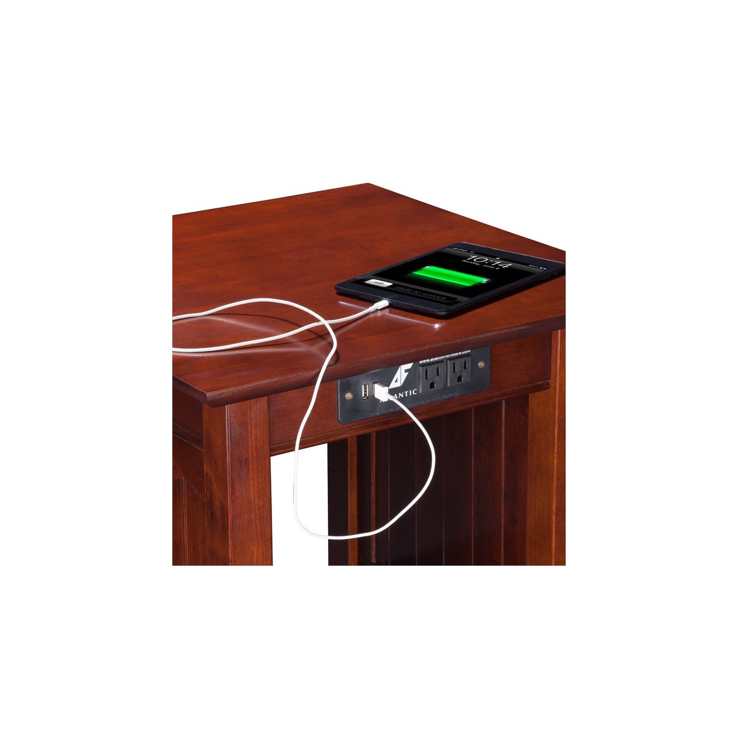 Leo & Lacey Charger End Table in Walnut