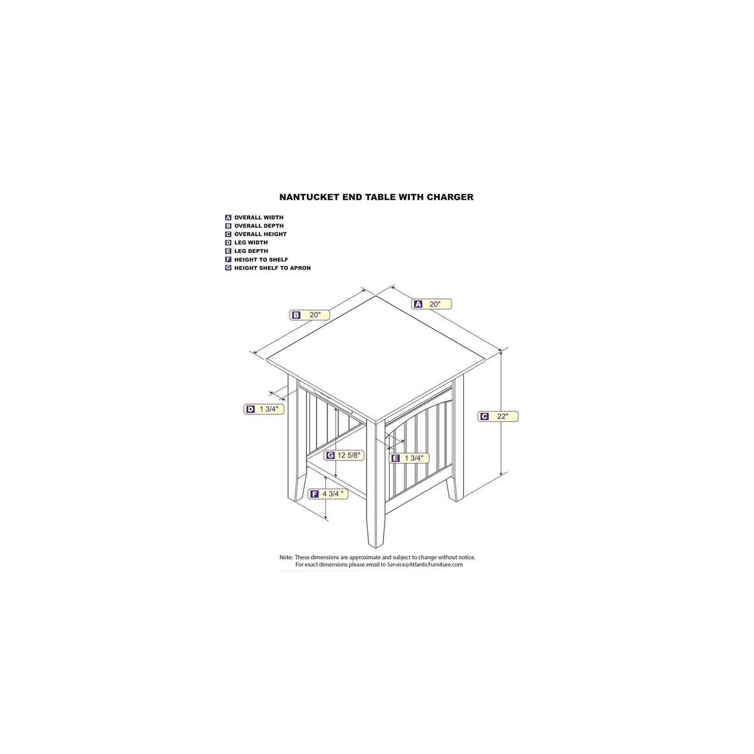 Leo & Lacey Charger End Table in Walnut