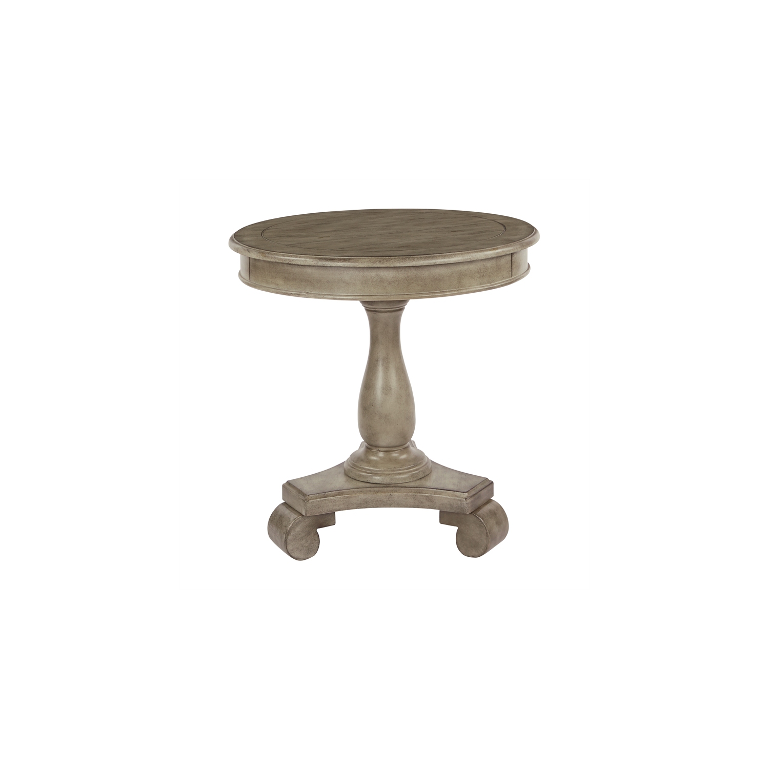 Avalon Hand Painted Round Accent Table in Wood Antique Goldstone Gold Finish