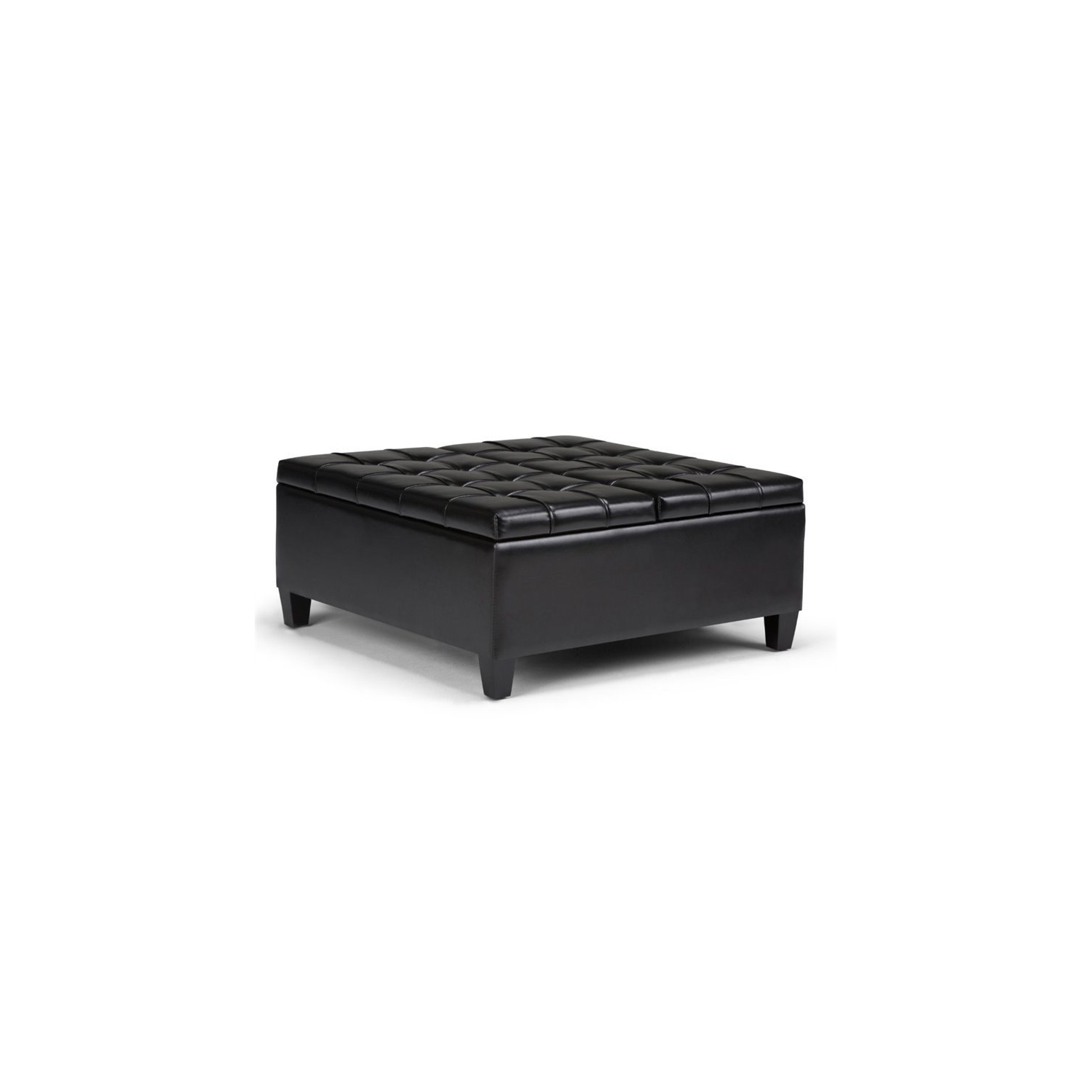 Atlin Designs Storage Coffee Table Ottoman in Midnight Black