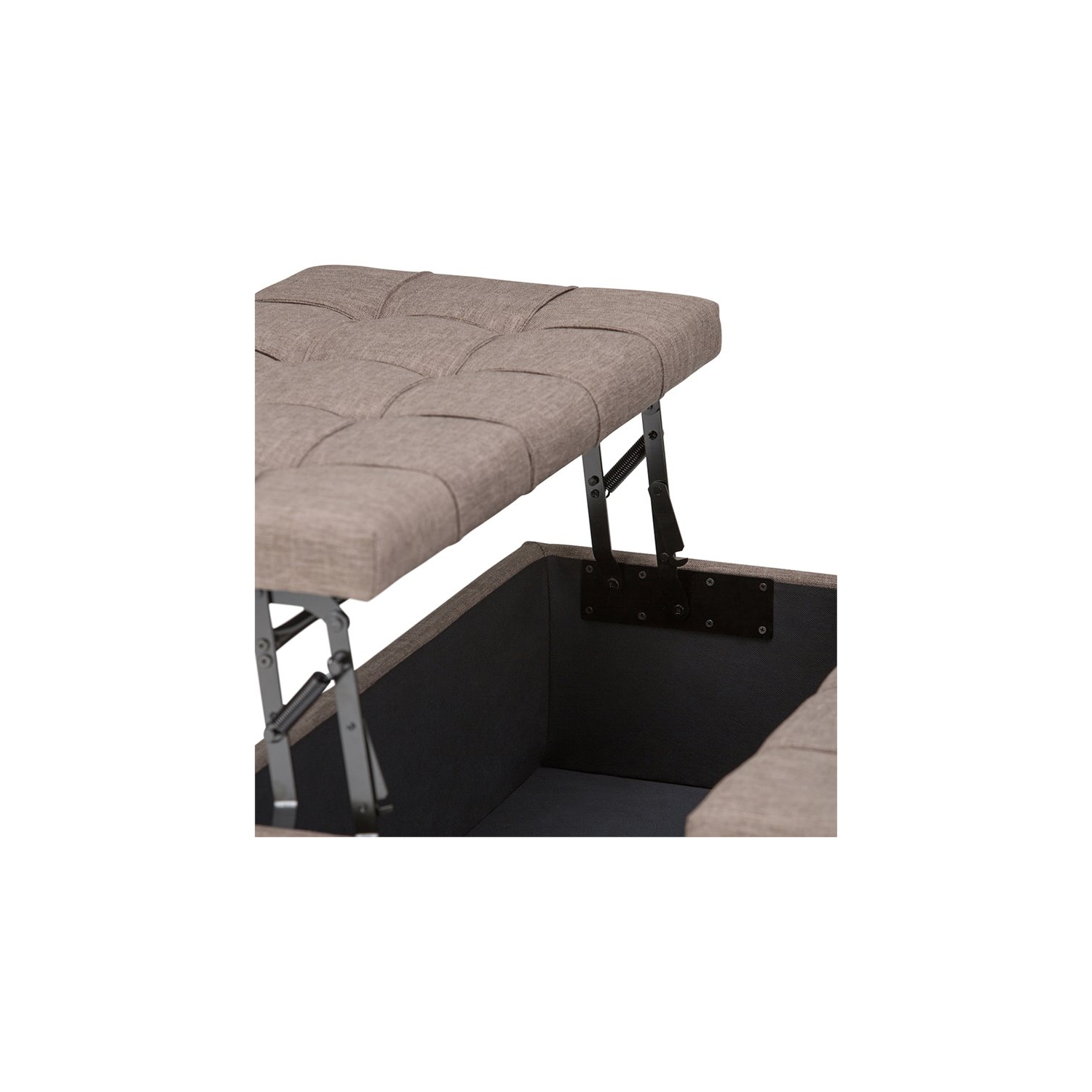 Atlin Designs – Pouf de table basse avec rangement, brun faon