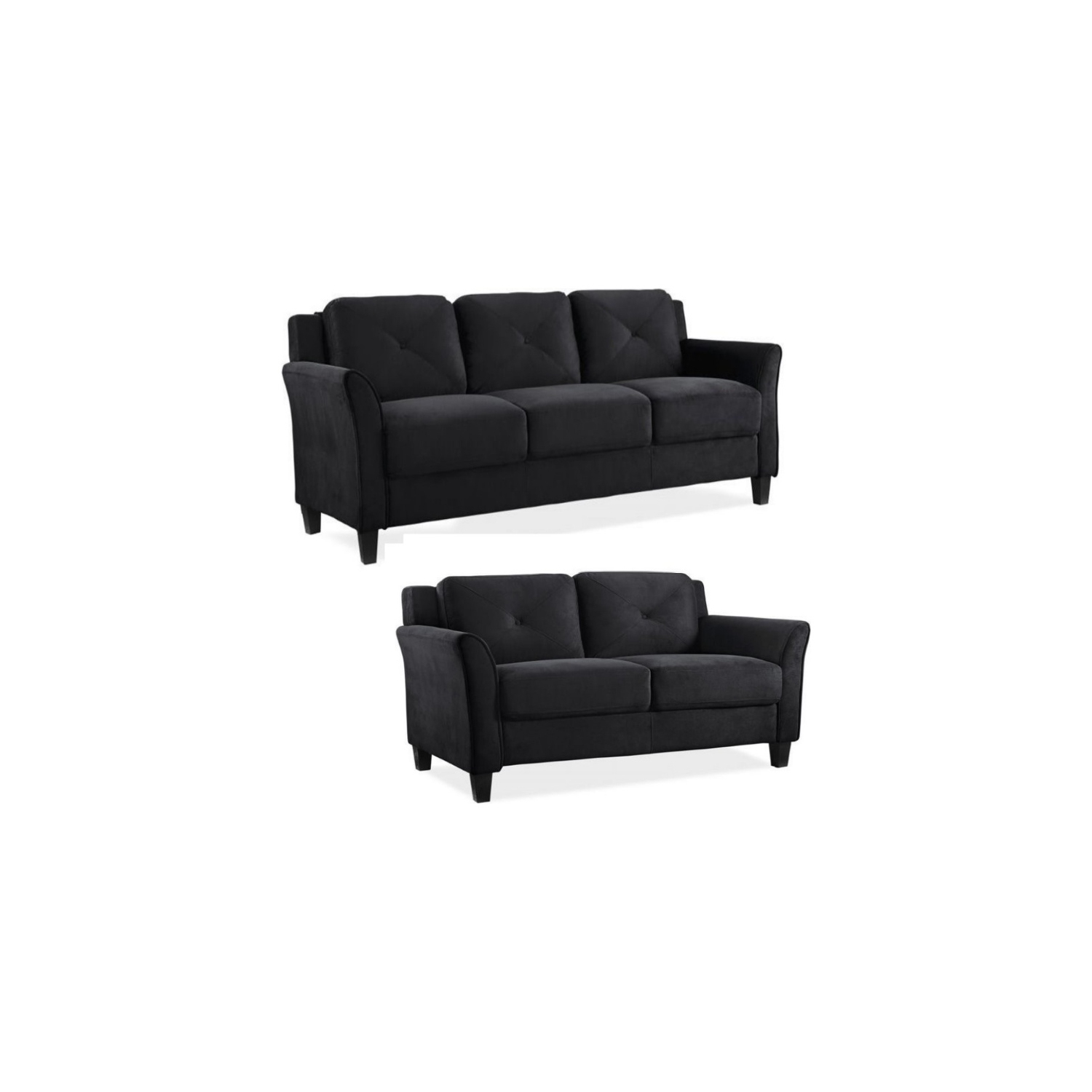 Home Square – Ensemble transitionnel 2 pièces avec sofa et causeuse, noir