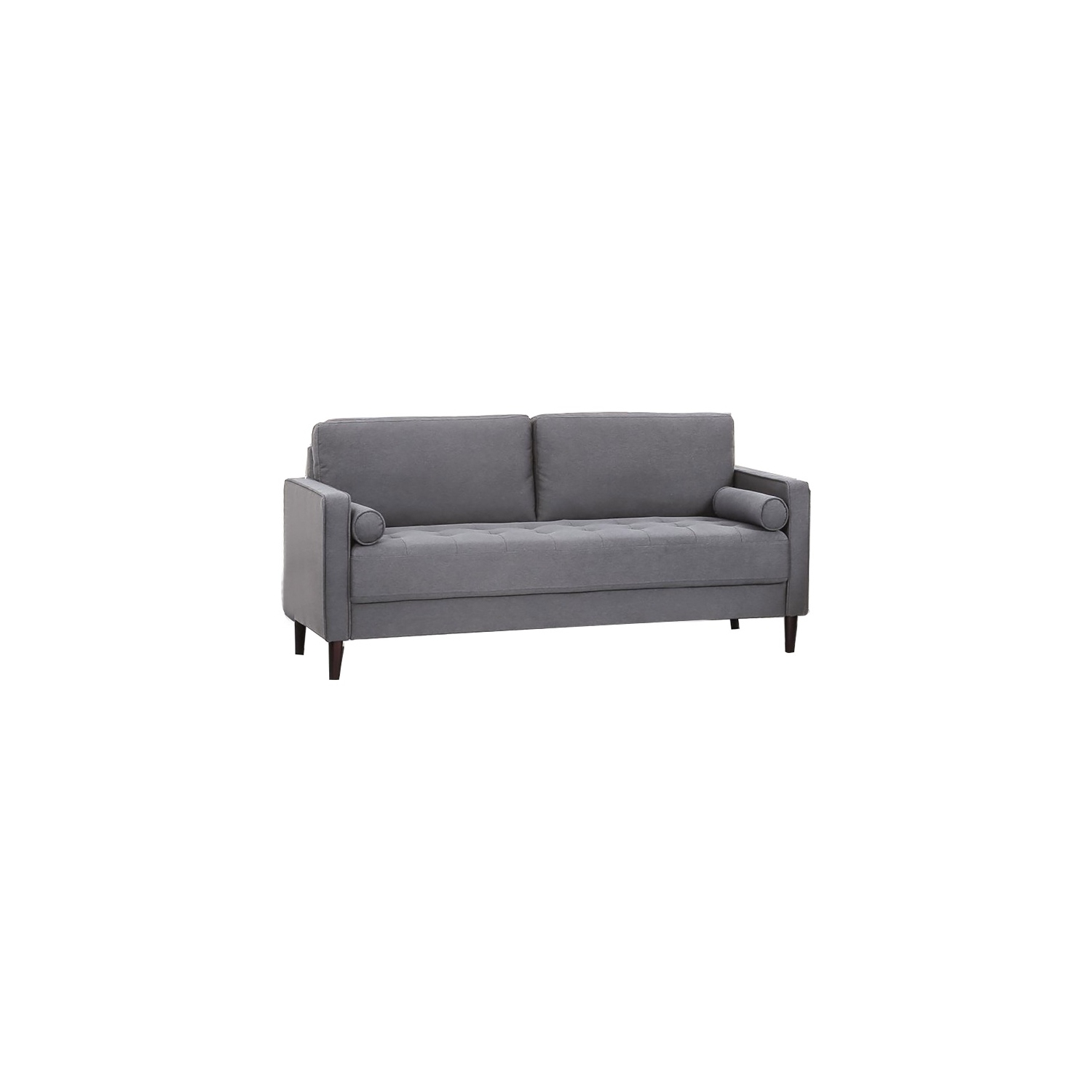 Hawthorne Collections 18.5" Mid-Century Fabric Upholstered Sofa in Heather Gray