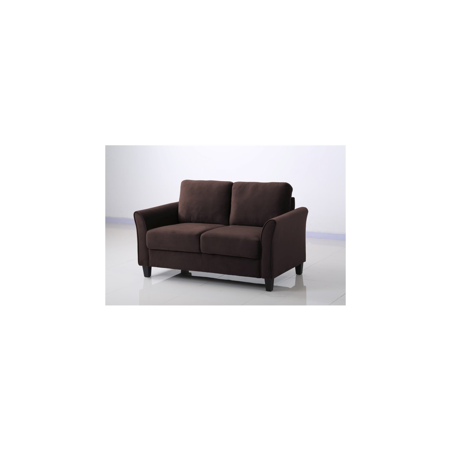 Causeuse transitionnelle en microfibre de 18.5 po Hawthorne Collections - Café