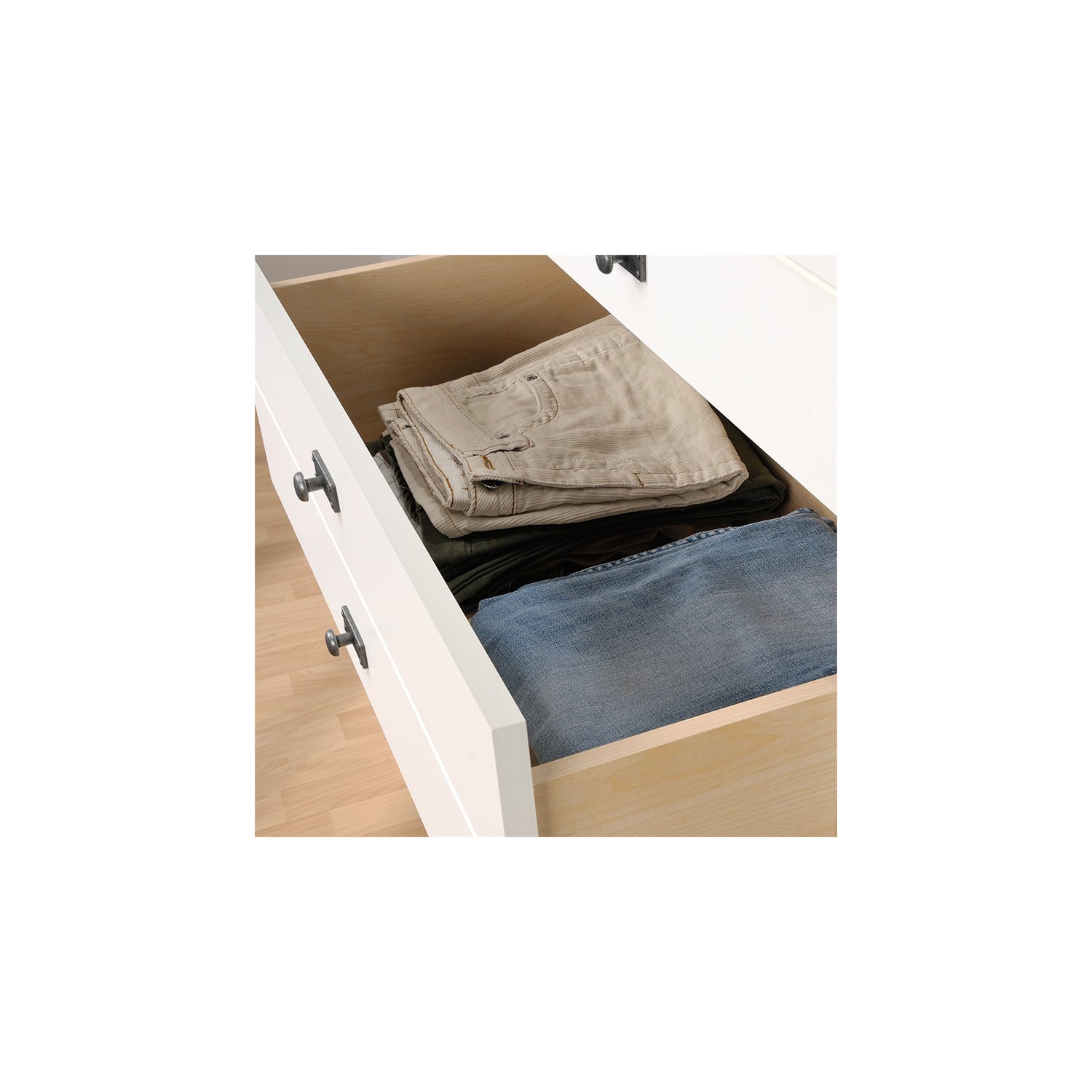 Ensemble 2 pièces pour chambre avec commode et coffre en blanc doux