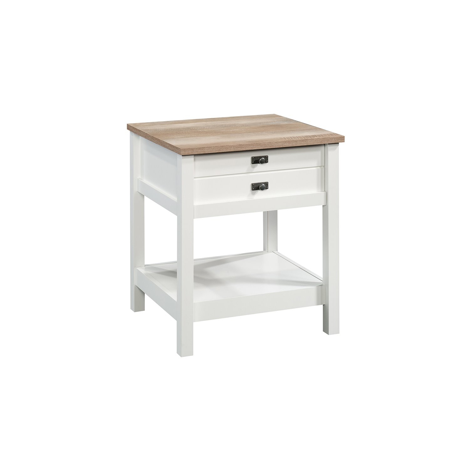 Ensemble 2 pièces pour chambre avec commode et table de chevet, blanc doux