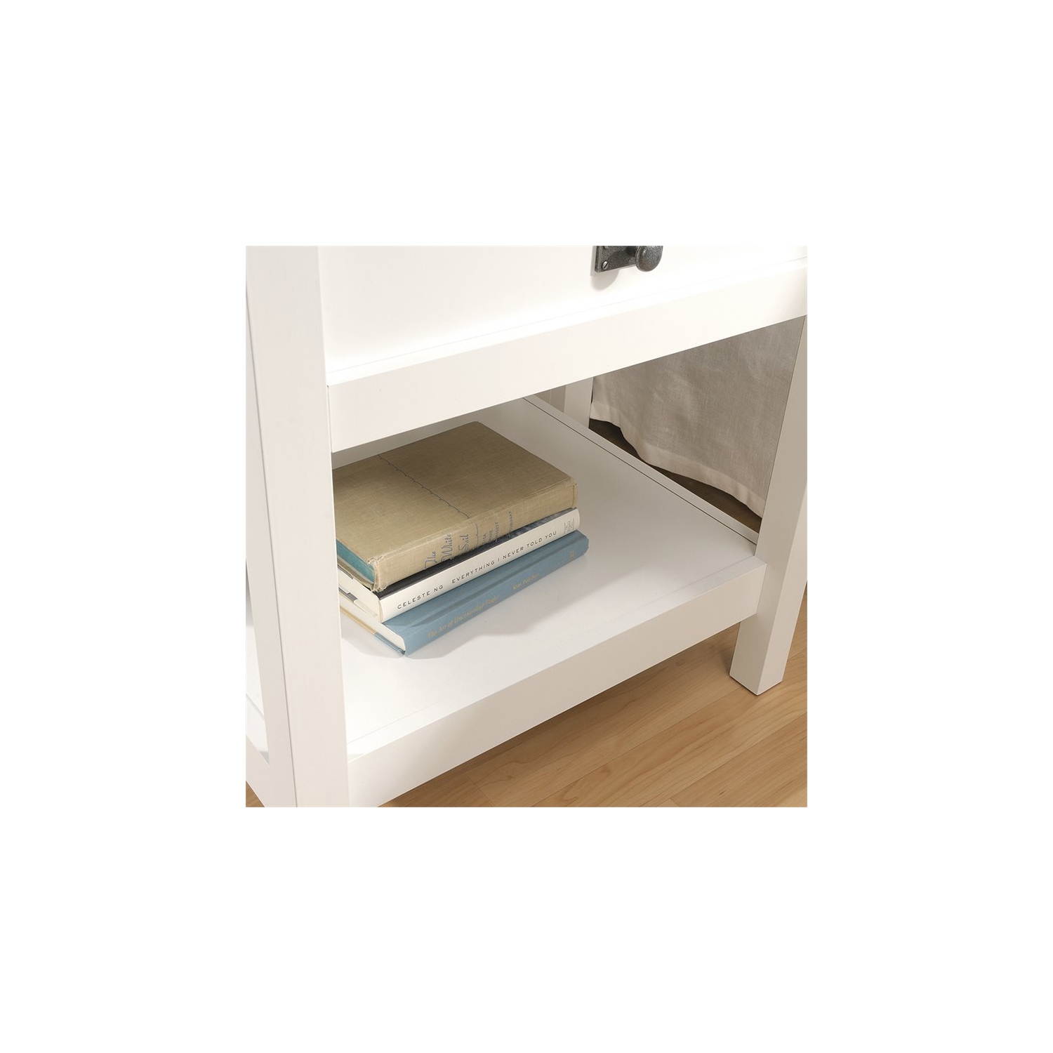 4 Piece Bedroom Set with Dresser Chest and 2 Nightstands in Soft White