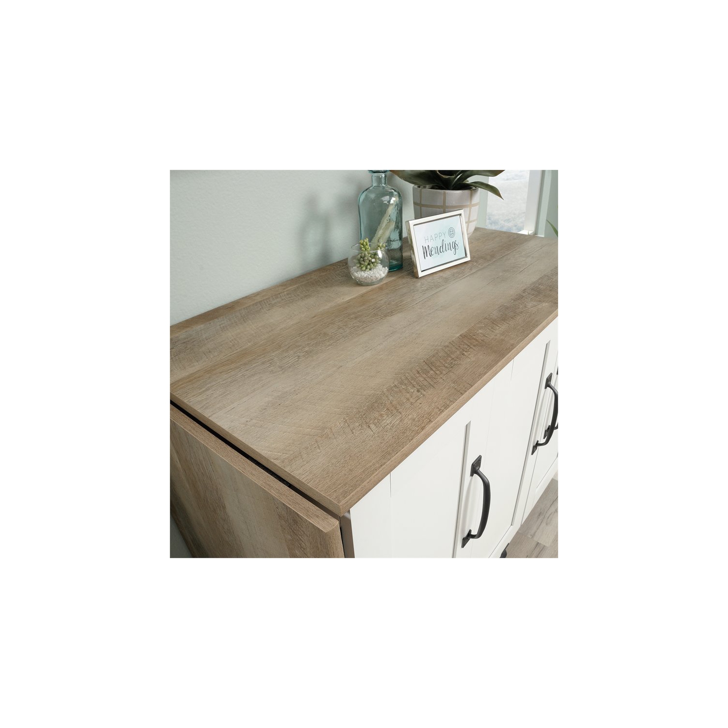 2 Piece Bookcase and Craft Table Set in Lintel Oak