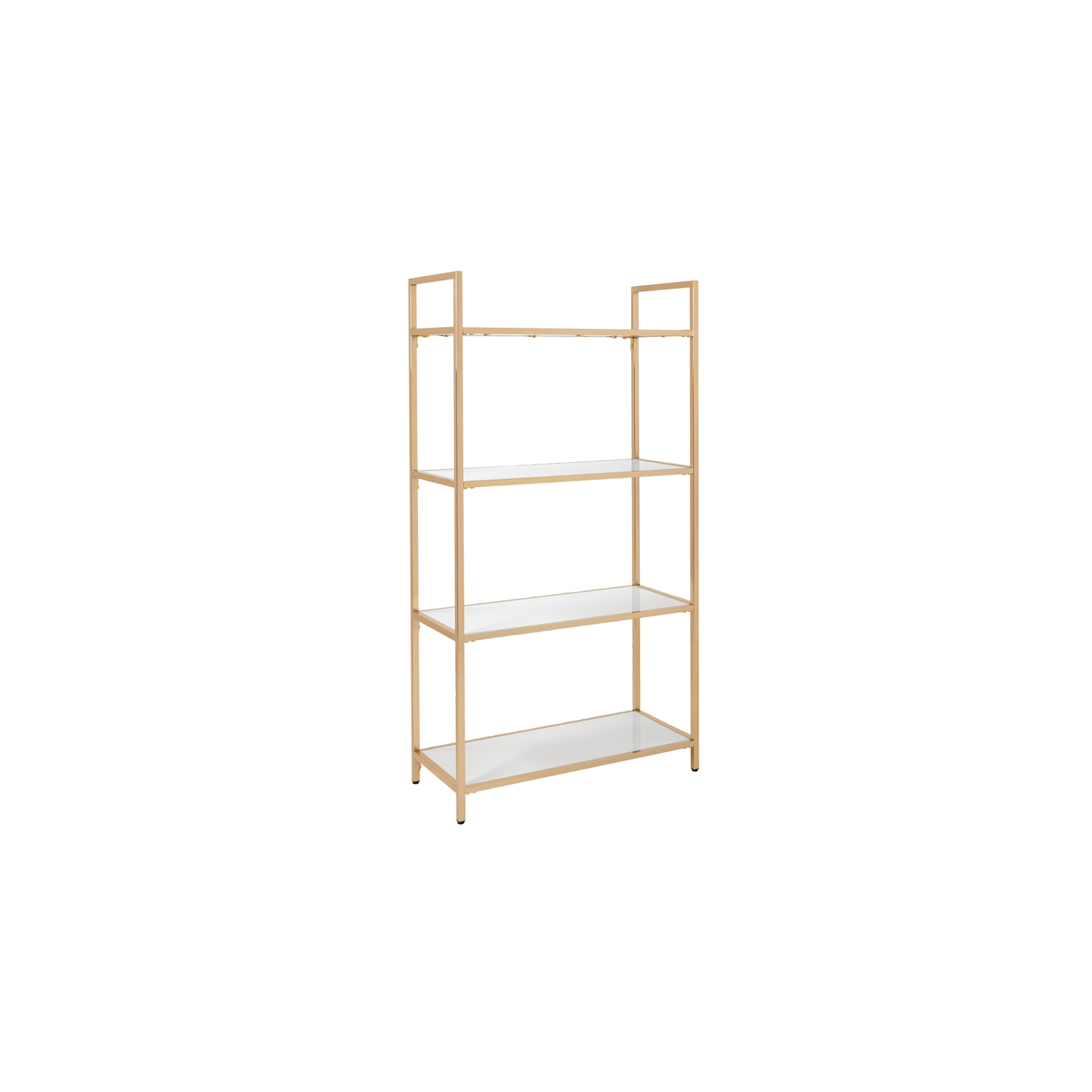 Alios Bookcase in White Gloss finish with Rose Gold Chrome Plated Base