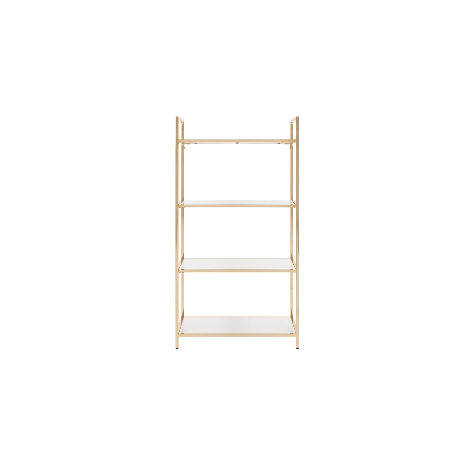 Alios Bookcase in White Gloss finish with Rose Gold Chrome Plated Base