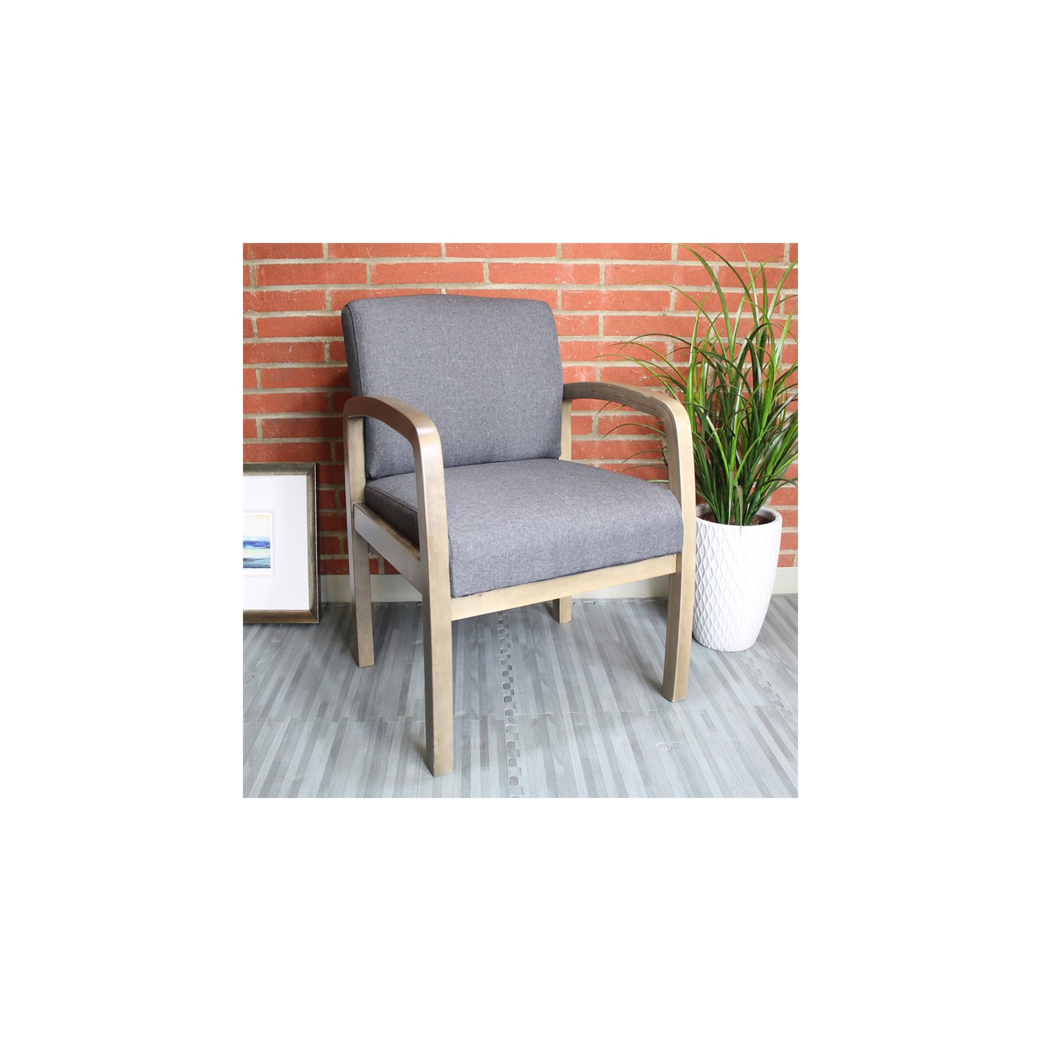 Scranton & Co Guest Chair in Slate Gray and Driftwood