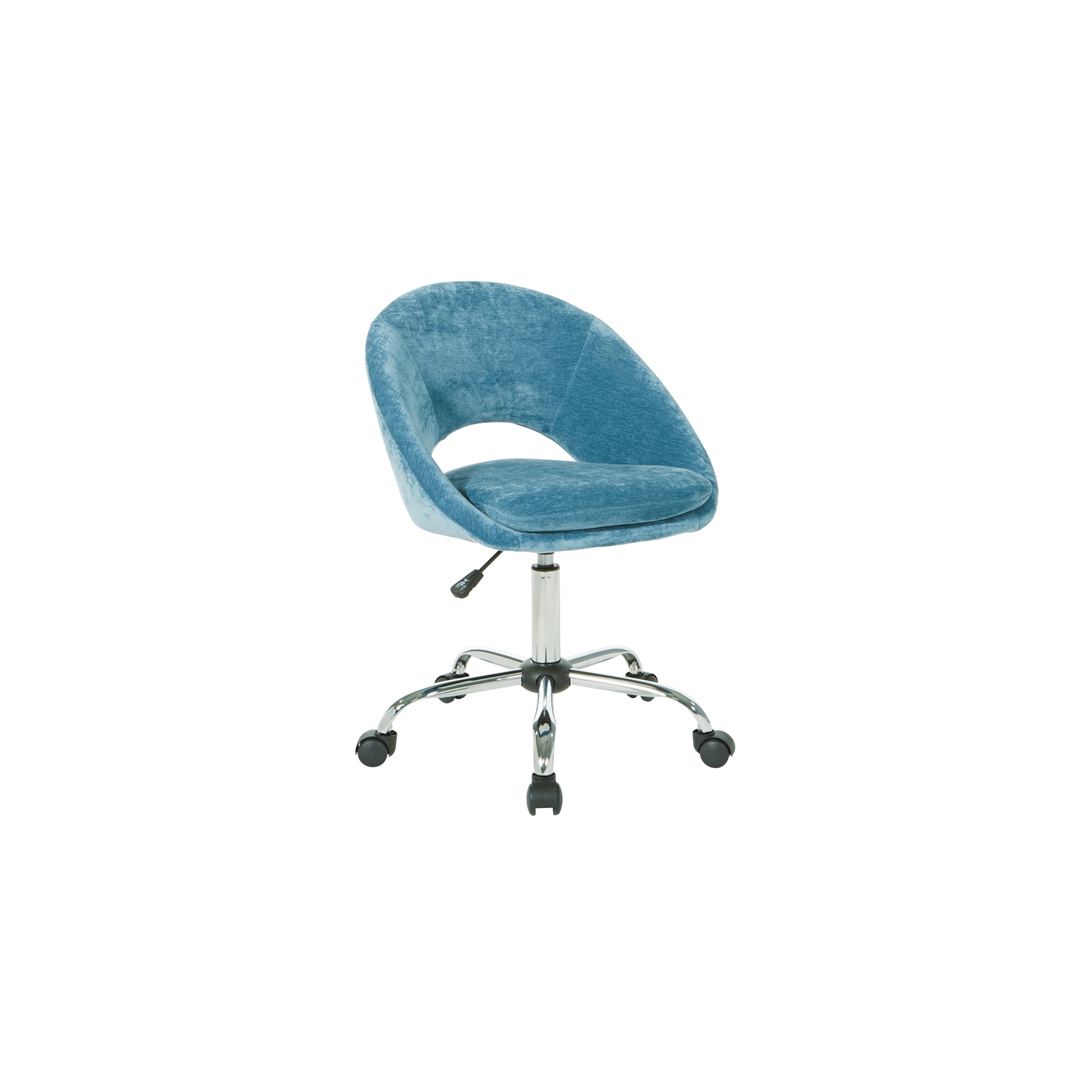 Milo Height Adjustable Home Office Chair in Micro-Fiber Blue Velvet