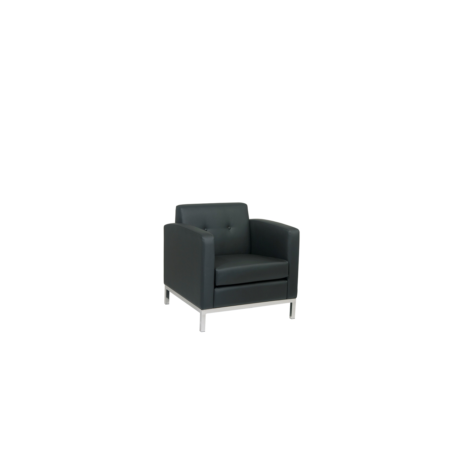 OSP Home Furnishings Wall Street Armchair Black Faux Leather