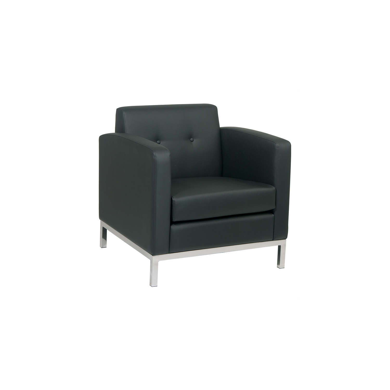 OSP Home Furnishings Wall Street Armchair Black Faux Leather
