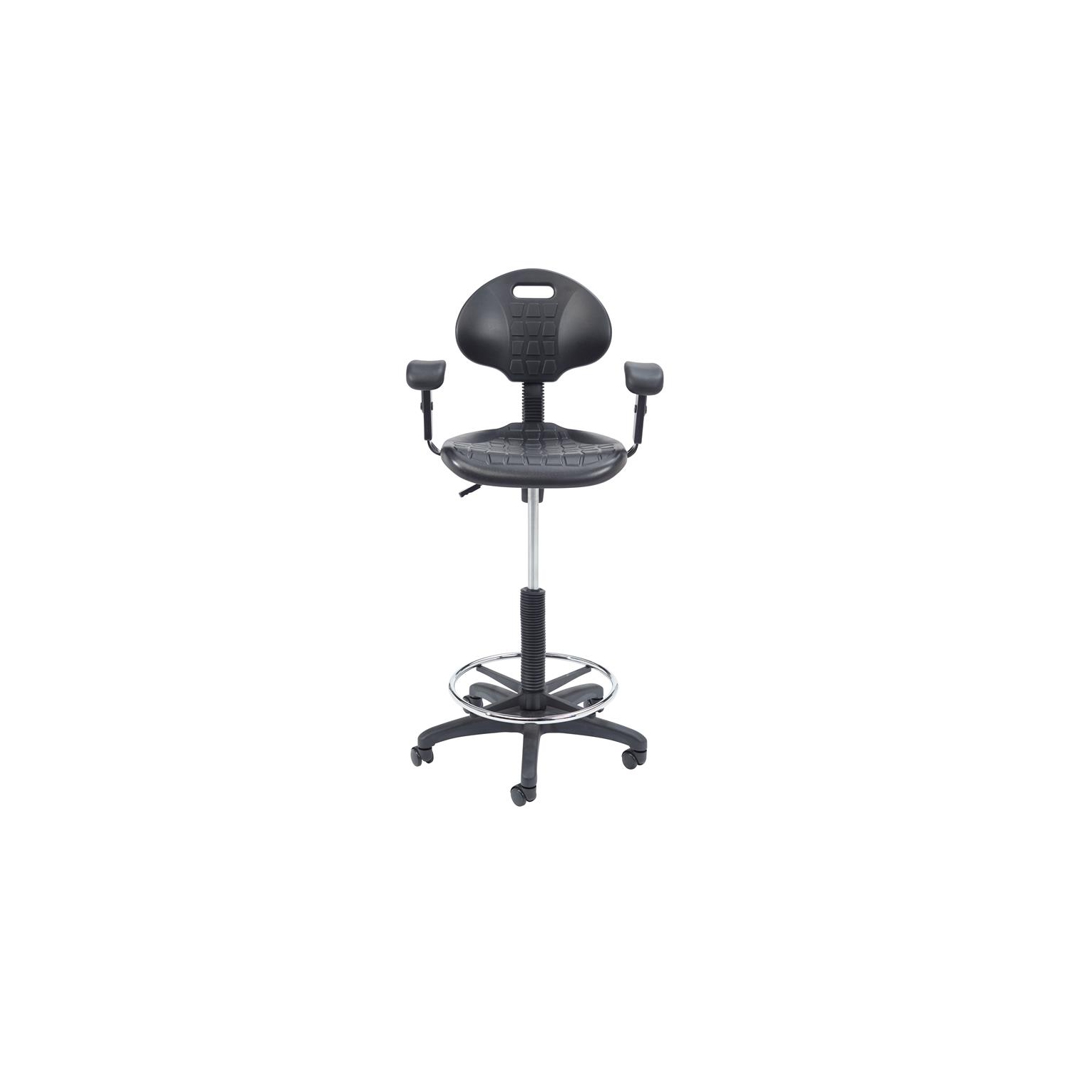 NPS 6700 Series 22-32" Modern Polyurethane Task Chair with Arms in Black