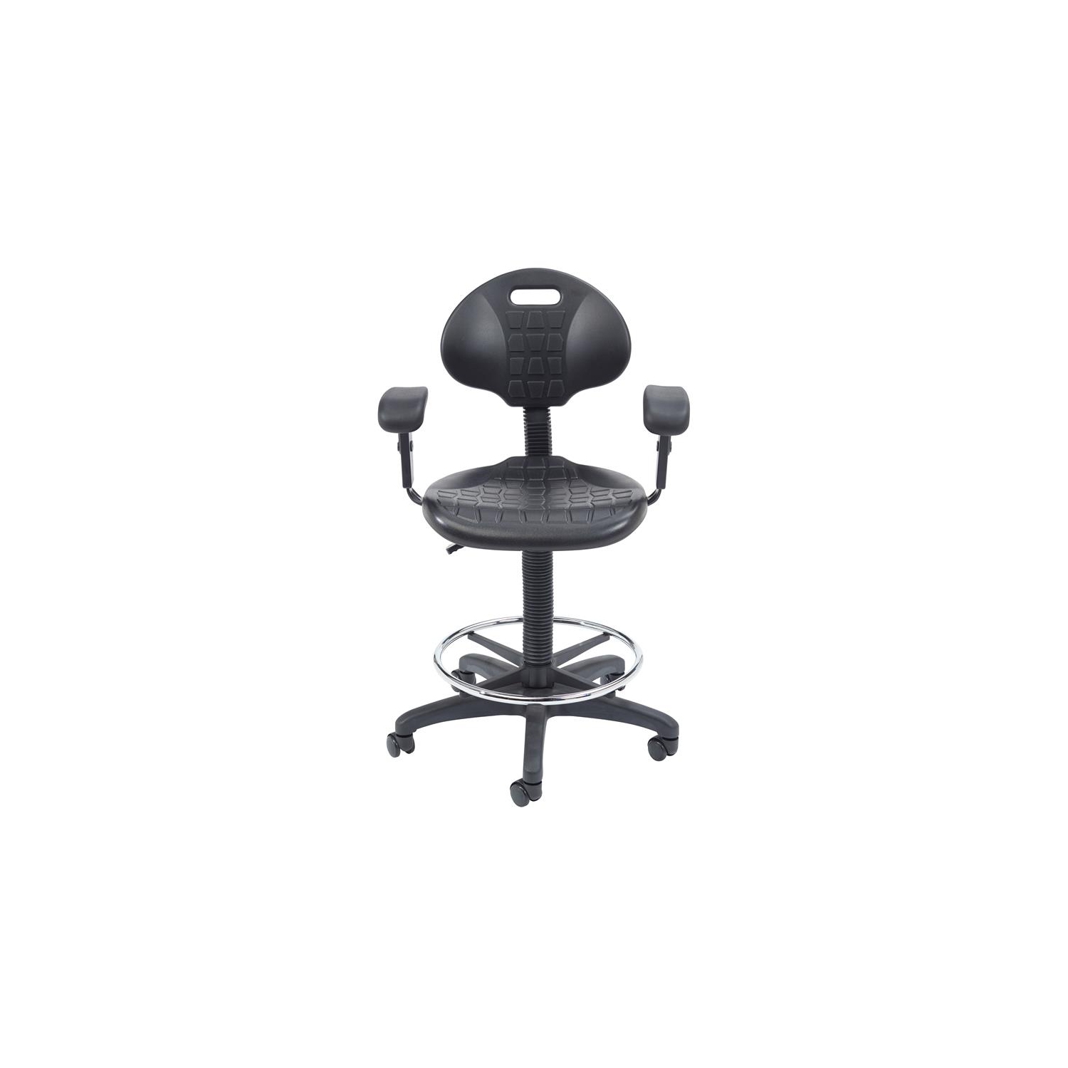 NPS 6700 Series 22-32" Modern Polyurethane Task Chair with Arms in Black