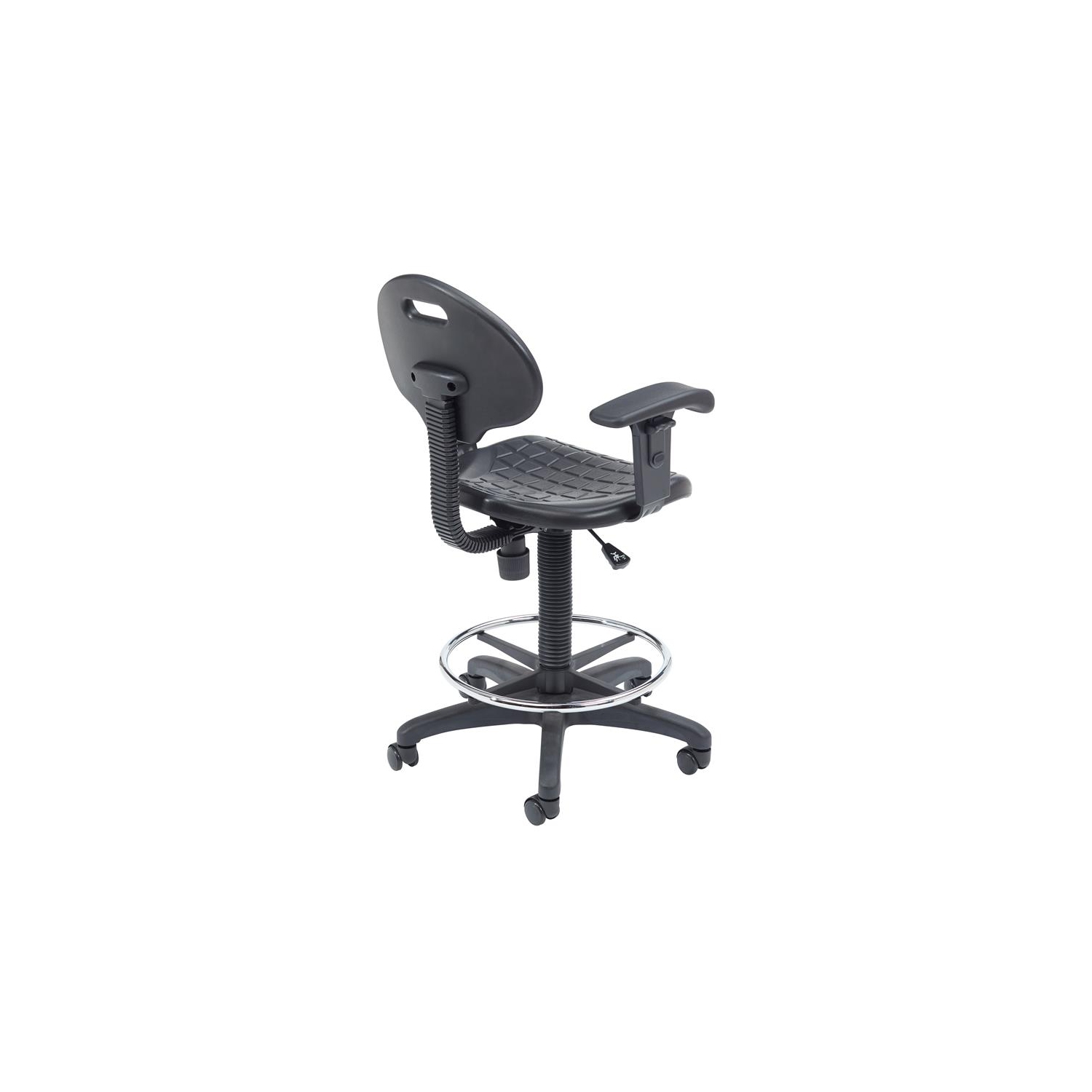 NPS 6700 Series 22-32" Modern Polyurethane Task Chair with Arms in Black