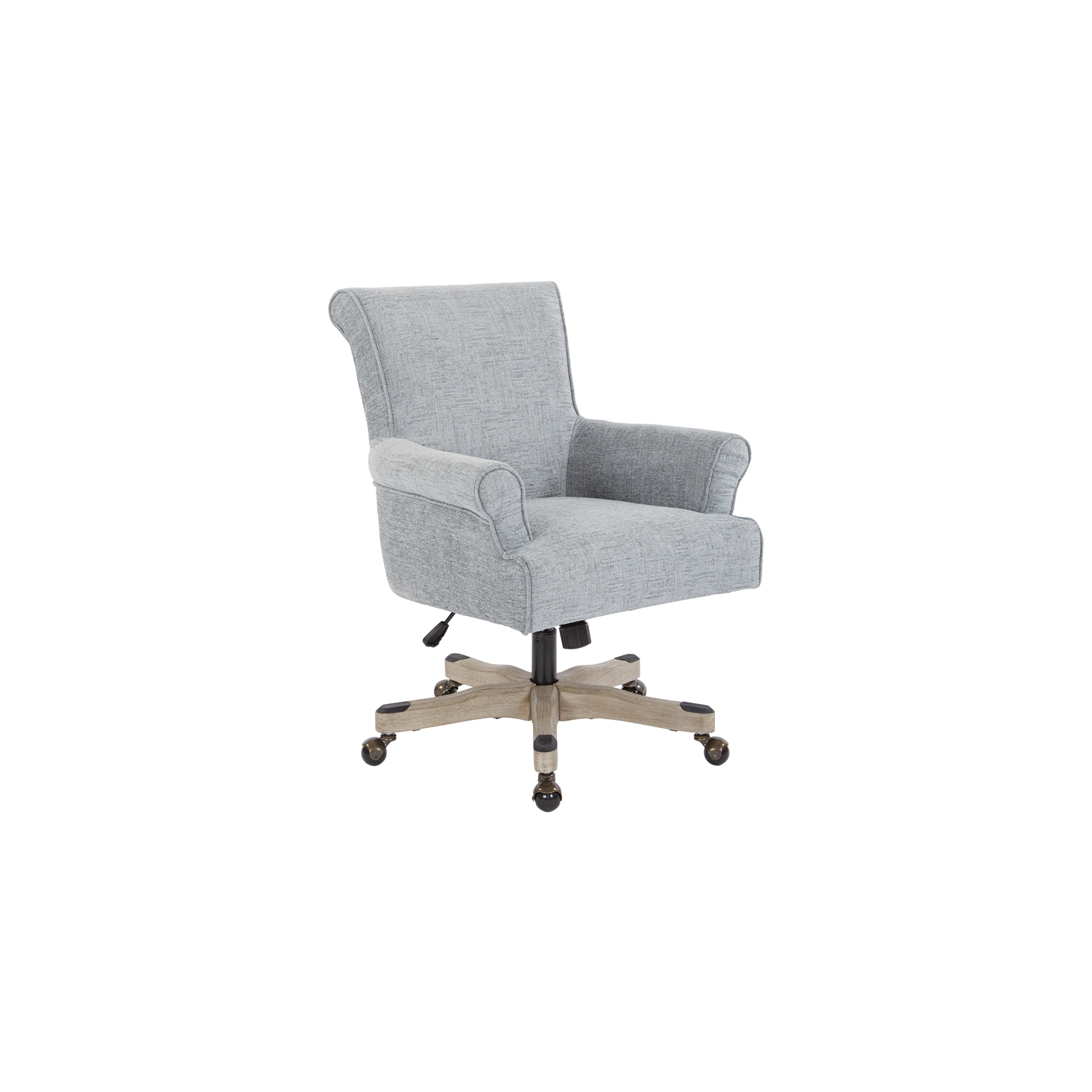 Megan Office Chair in Mist Fabric with Gray Wash Wood