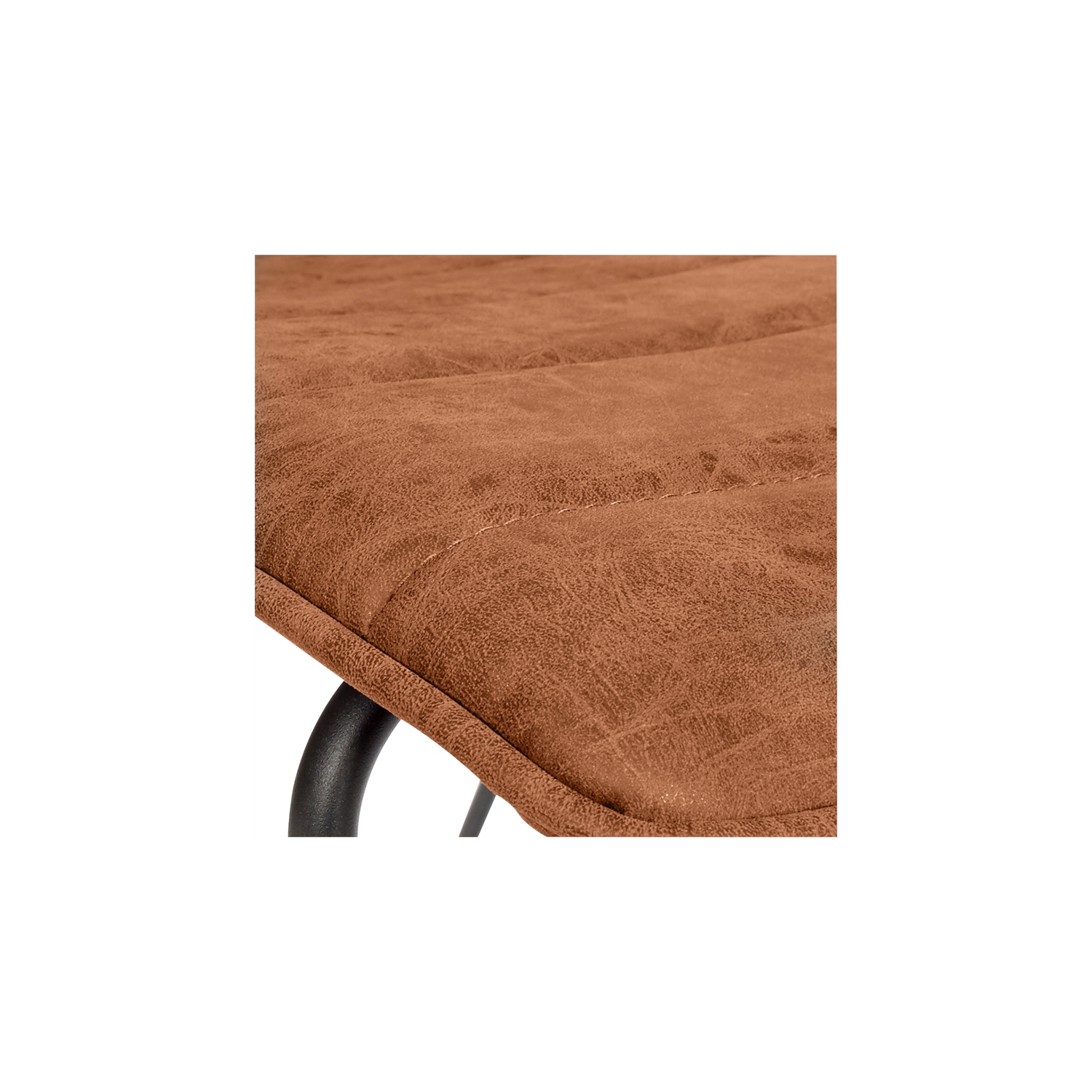 Halo Stacking Chair in Sand Brown Faux Leather with Black Base 2 Pack