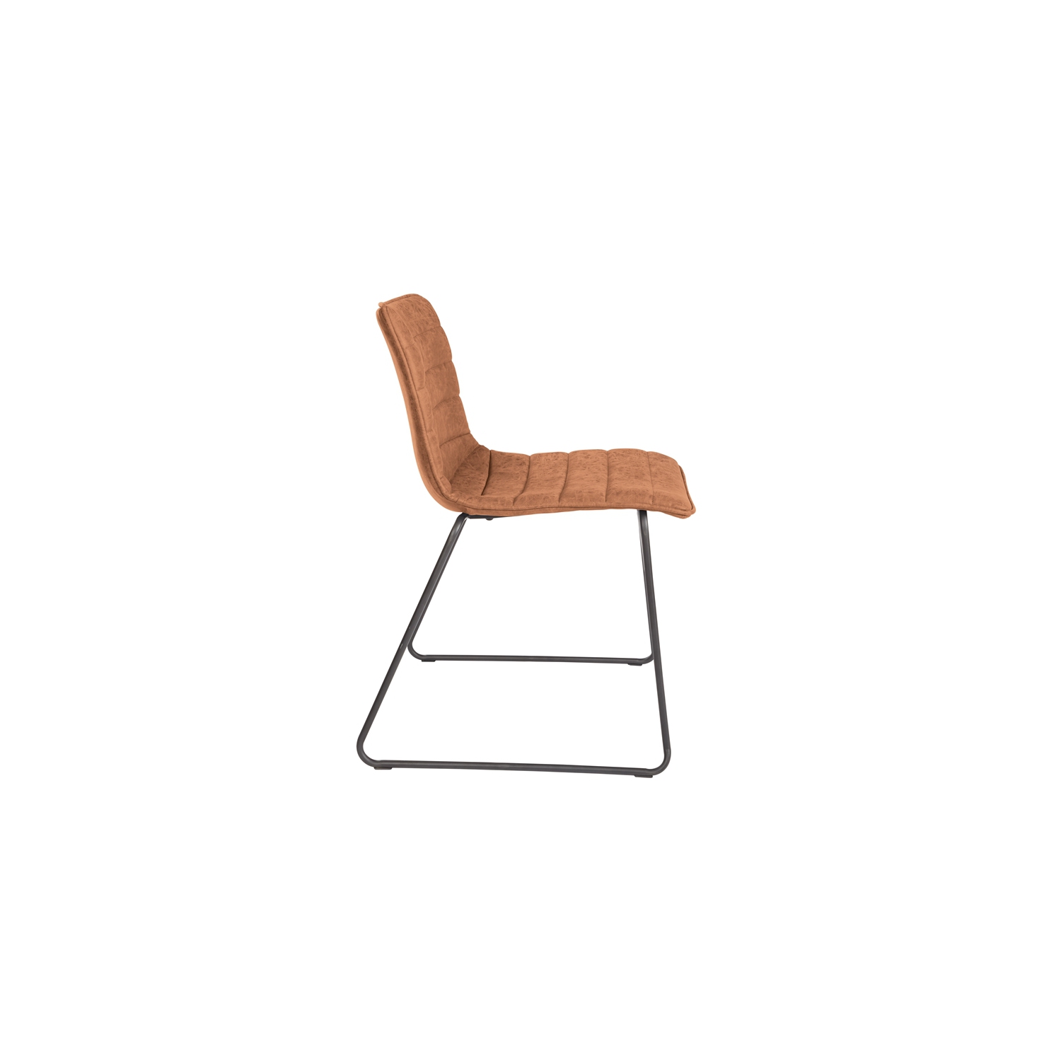 Halo Stacking Chair in Sand Brown Faux Leather with Black Base 2 Pack