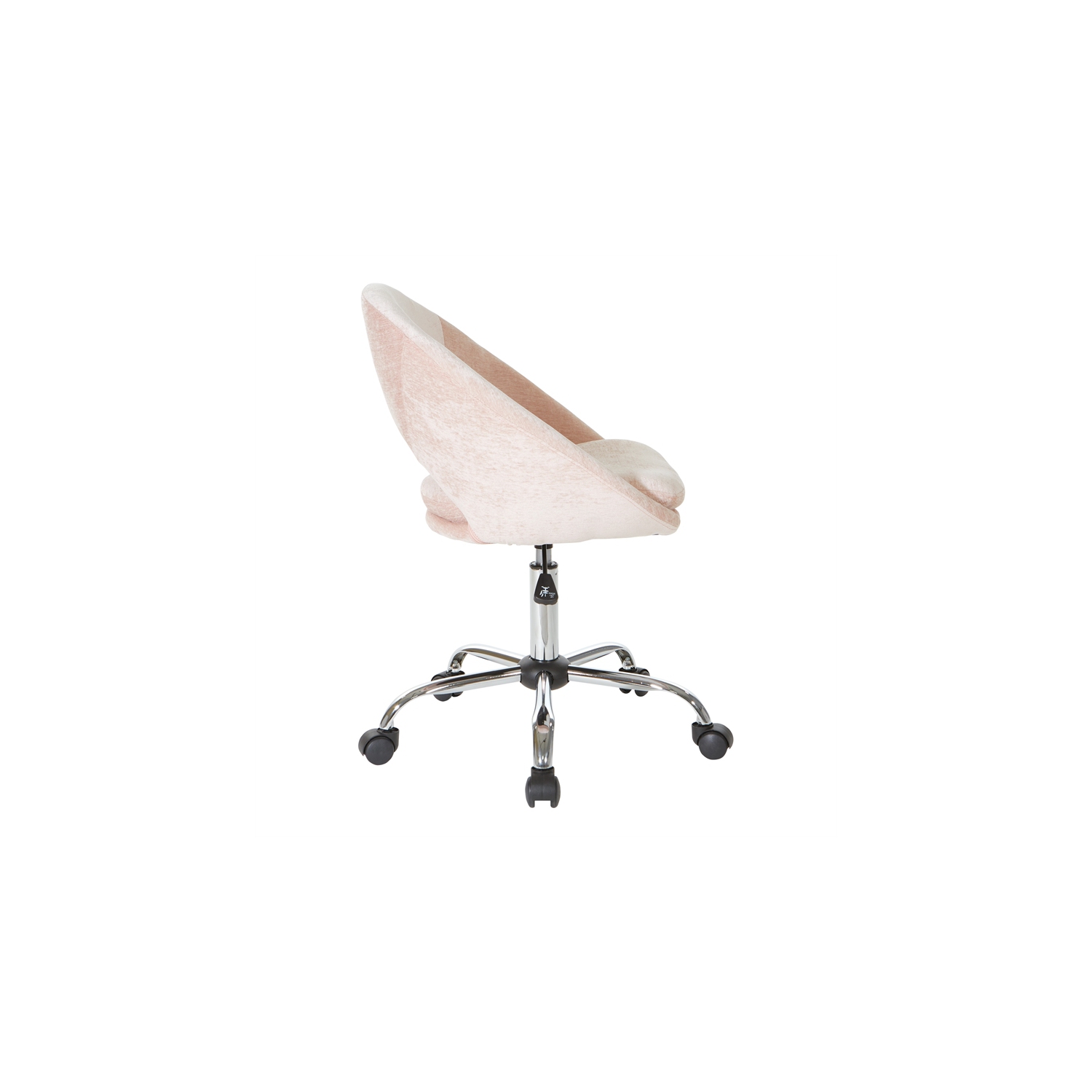 Milo Height Adjustable Home Office Chair in Micro-Fiber Blush Pink Velvet