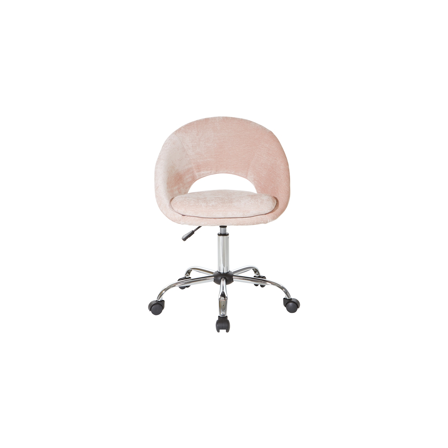 Milo Height Adjustable Home Office Chair in Micro-Fiber Blush Pink Velvet