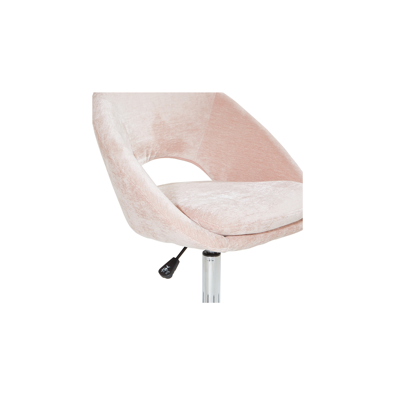 Milo Height Adjustable Home Office Chair in Micro-Fiber Blush Pink Velvet