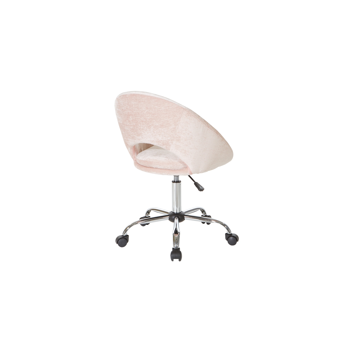 Milo Height Adjustable Home Office Chair in Micro-Fiber Blush Pink Velvet