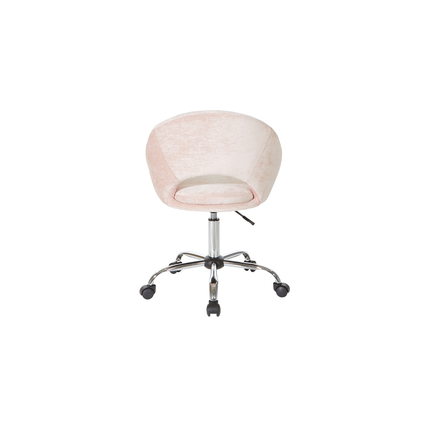Milo Height Adjustable Home Office Chair in Micro-Fiber Blush Pink Velvet