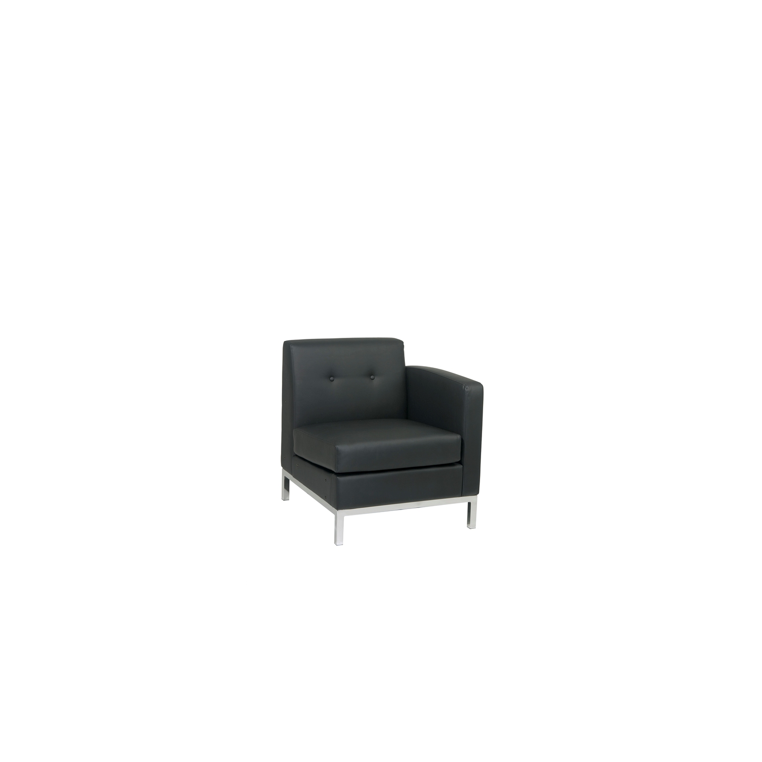 Wall Street Right Facing Armchair Black Faux Leather