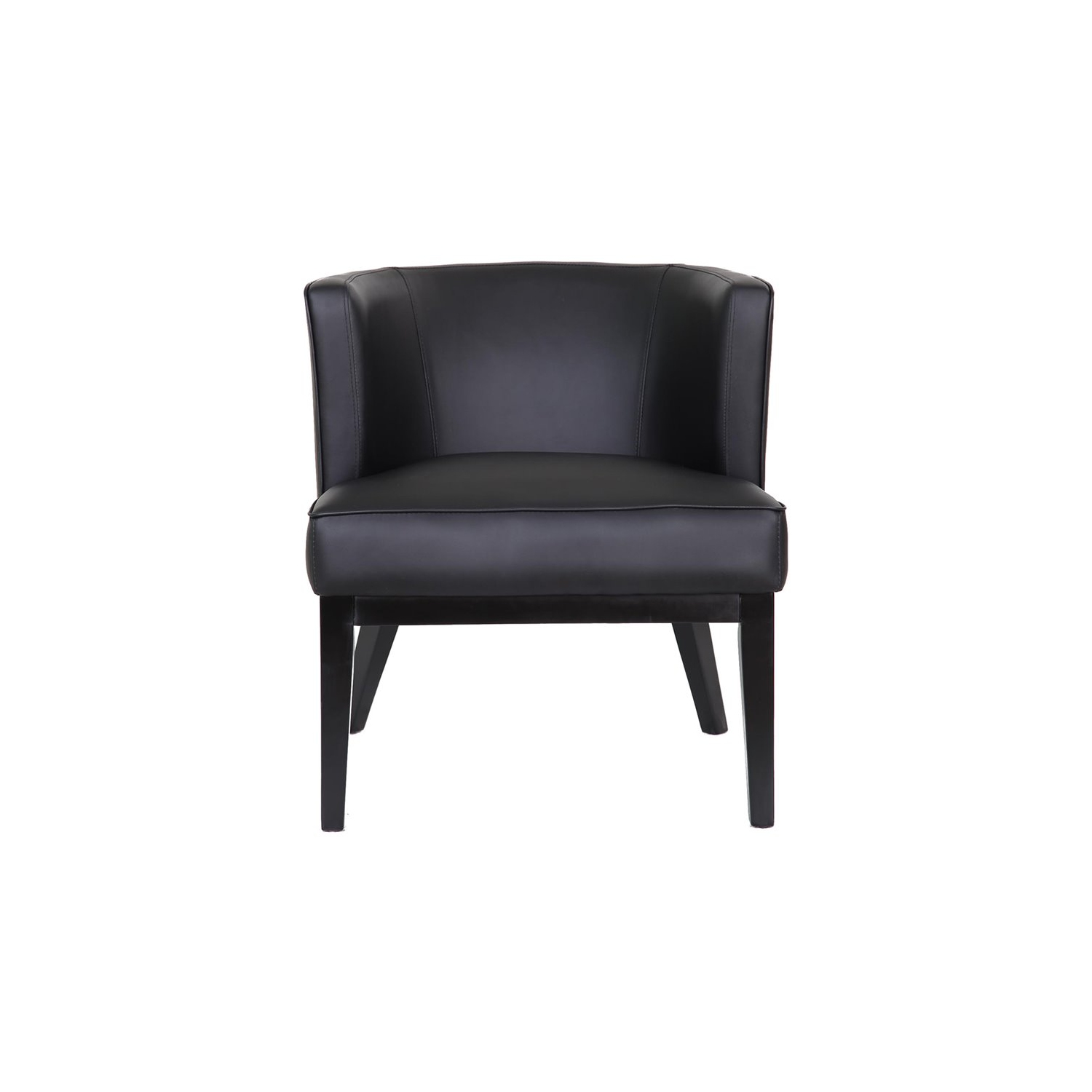 Scranton & Co Faux Leather Reception Chair in Black and Driftwood
