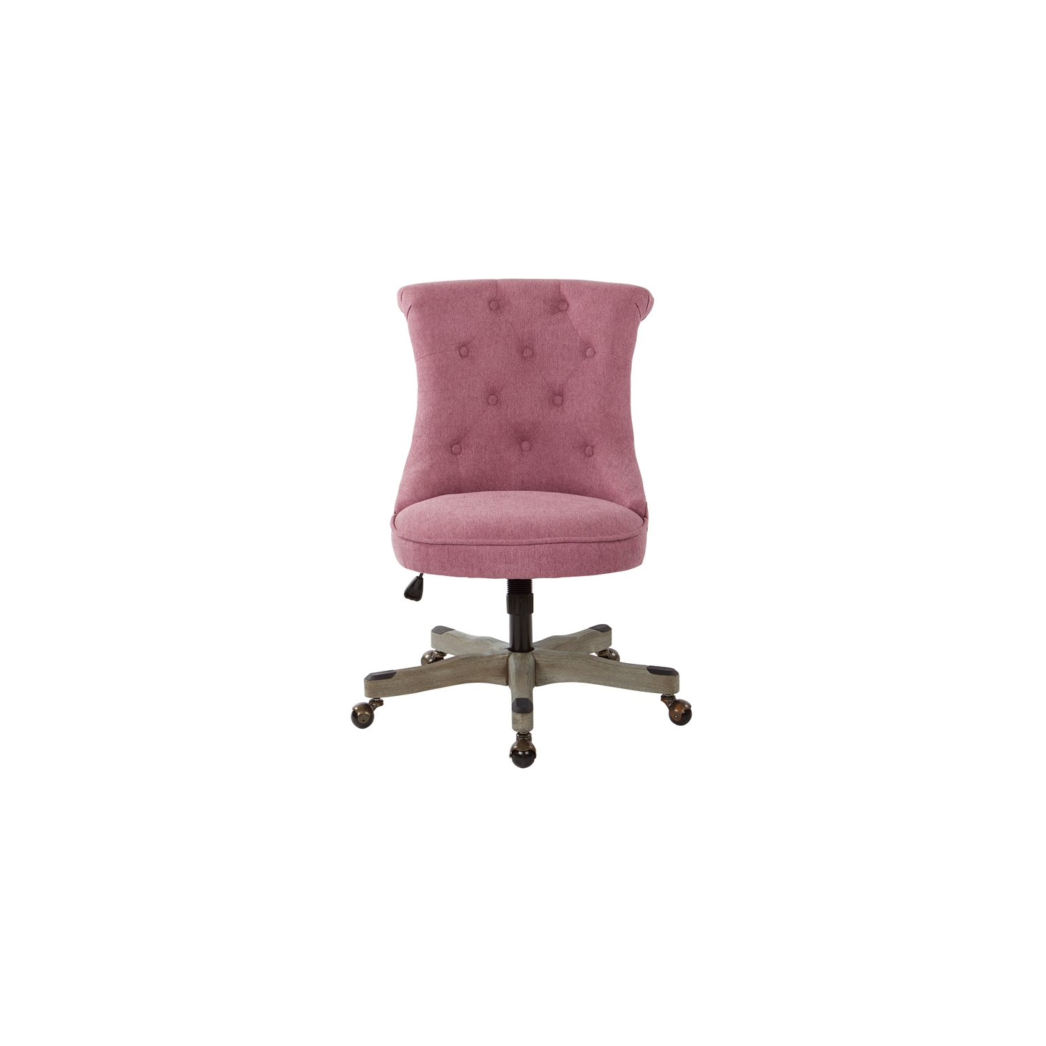 Hannah Tufted Office Chair in Orchid Purple Fabric with Gray Wood Base