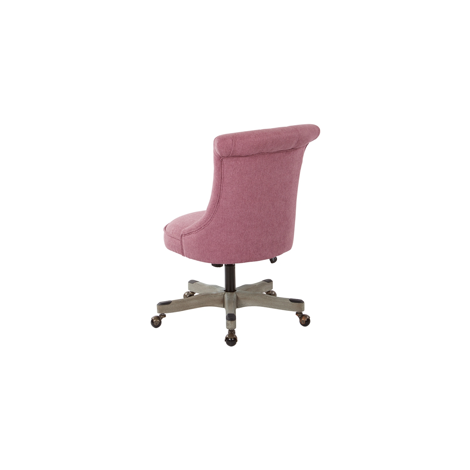 Hannah Tufted Office Chair in Orchid Purple Fabric with Gray Wood Base