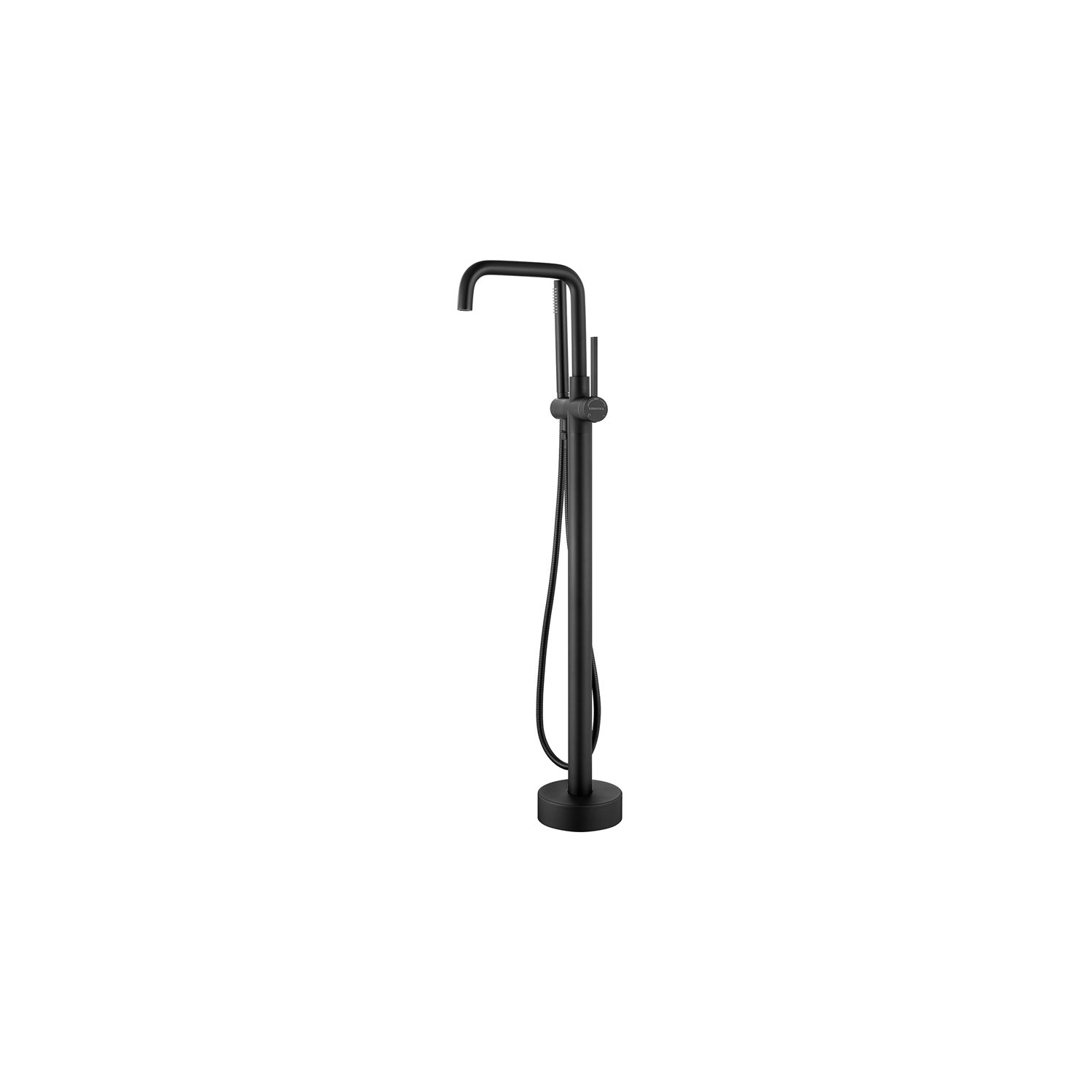 Vinnova Delara Freestanding Chrome Tub Faucet with Hand Shower in Black