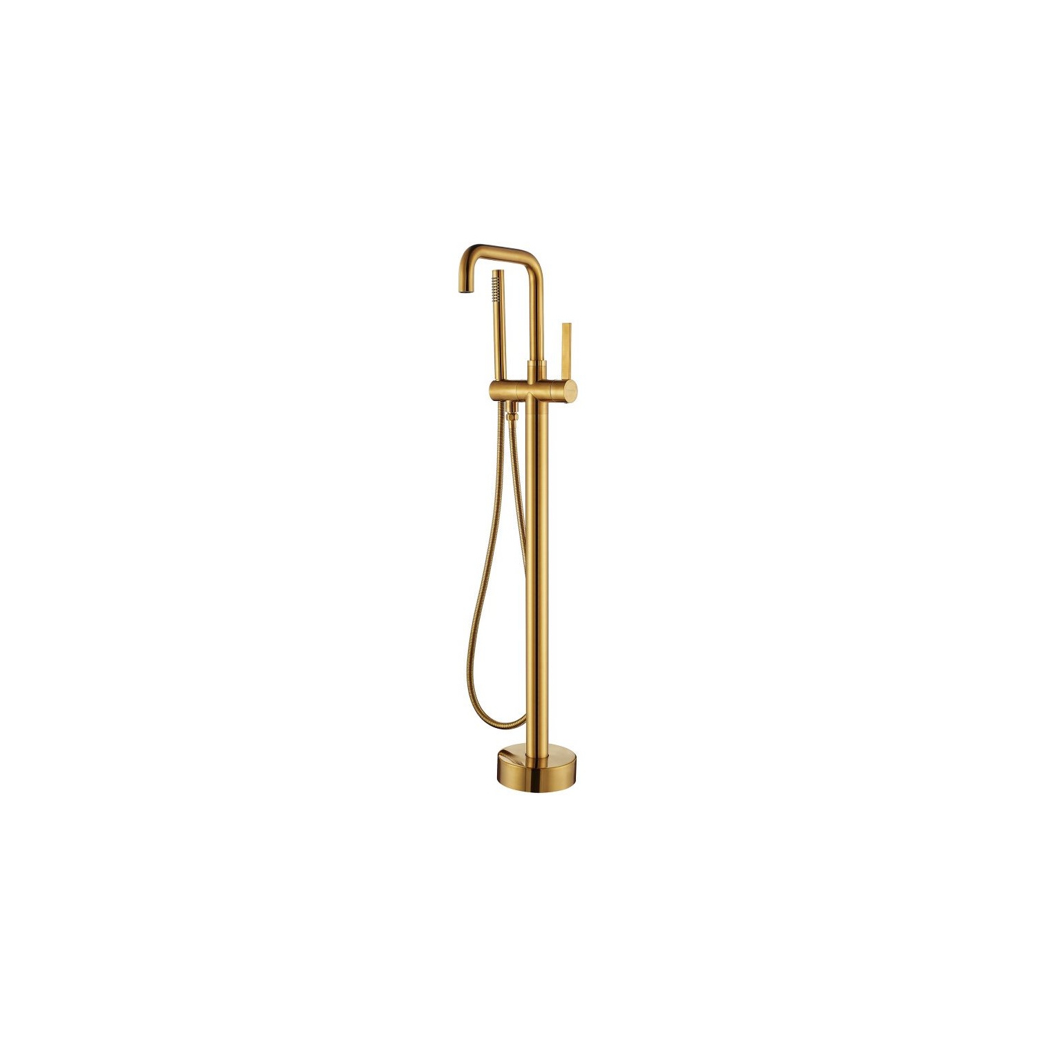 Vinnova Delara Freestanding Chrome Tub Faucet with Hand Shower in Gold