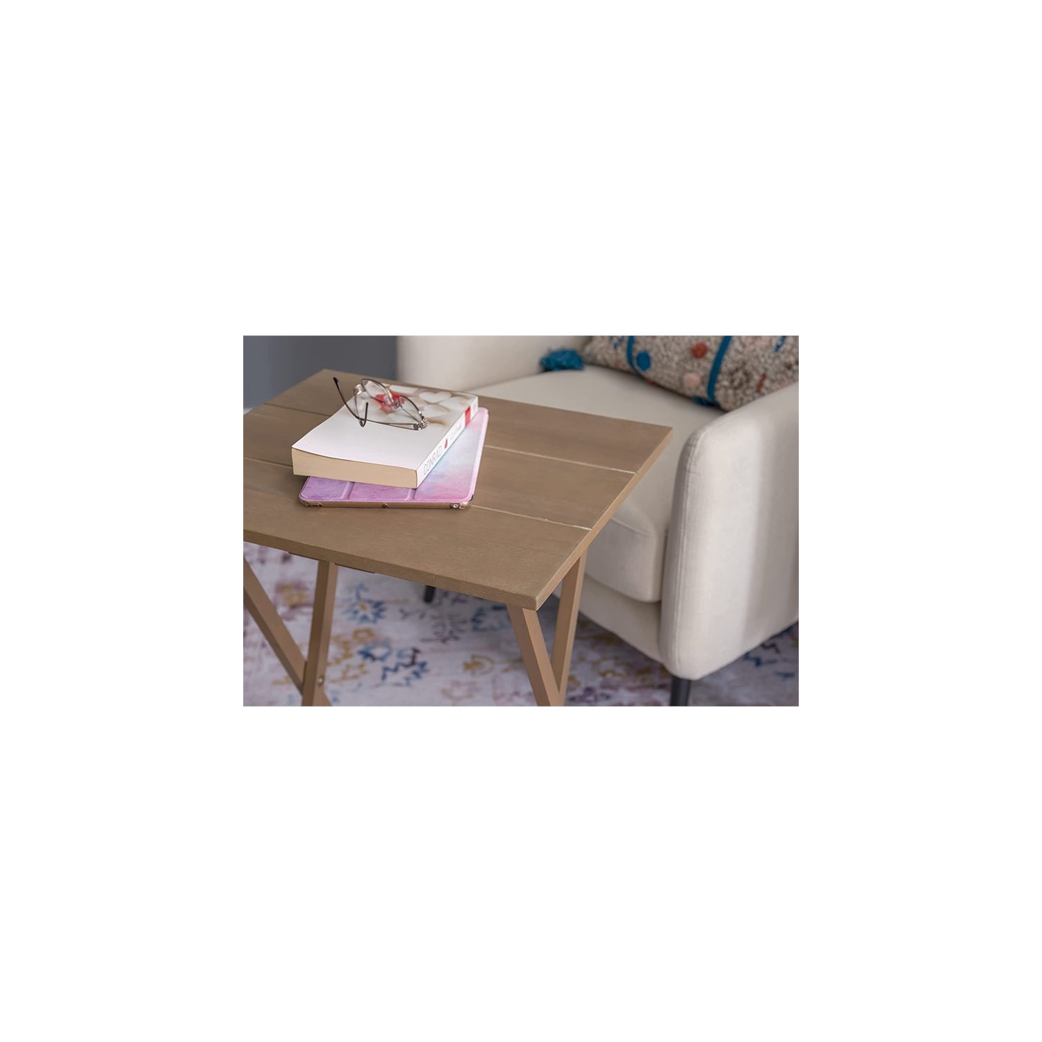 Atlin Designs 5 Piece Folding Tray Table Set in Gray Wash