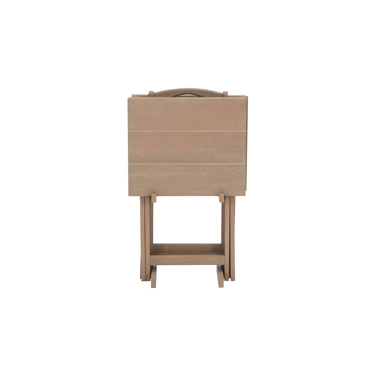 Atlin Designs 5 Piece Folding Tray Table Set in Gray Wash